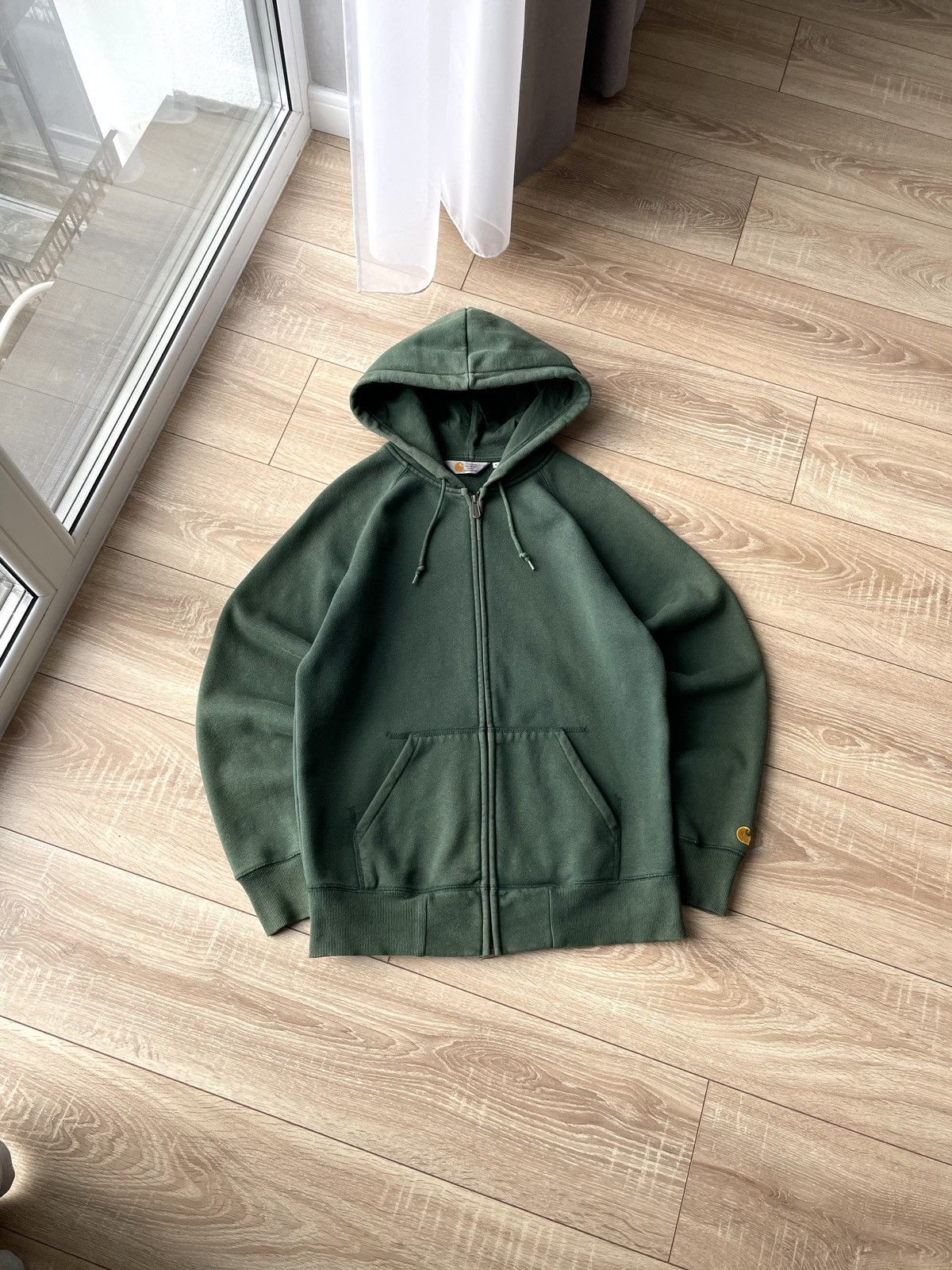 ジャケット・アウター Carhartt Moss green faded Duck coat CARHARTT Quilted Flannel Lined Duck Active Jacket MOSS