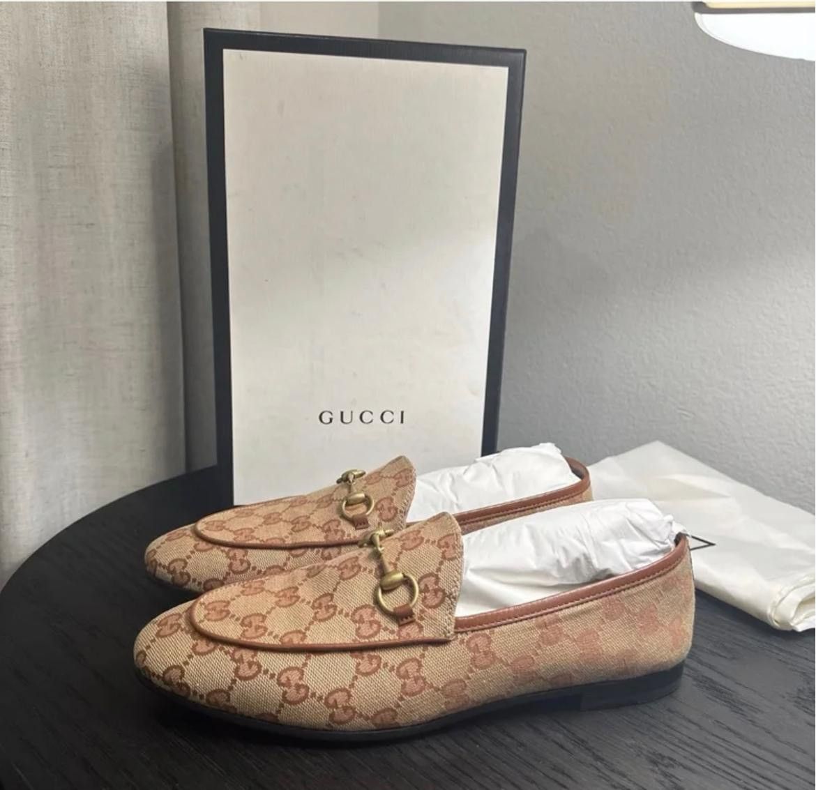 Gucci New Gucci Jordaan GG Supreme Horsebit Loafers 39.5 Size US 9 / IT 39 - 7 Thumbnail