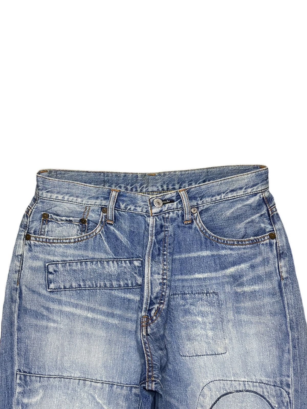 Japanese Brand Vintage Japanese Brand Faded Blue Wash Patched Baggy Jeans Size US 31 - 4 Thumbnail
