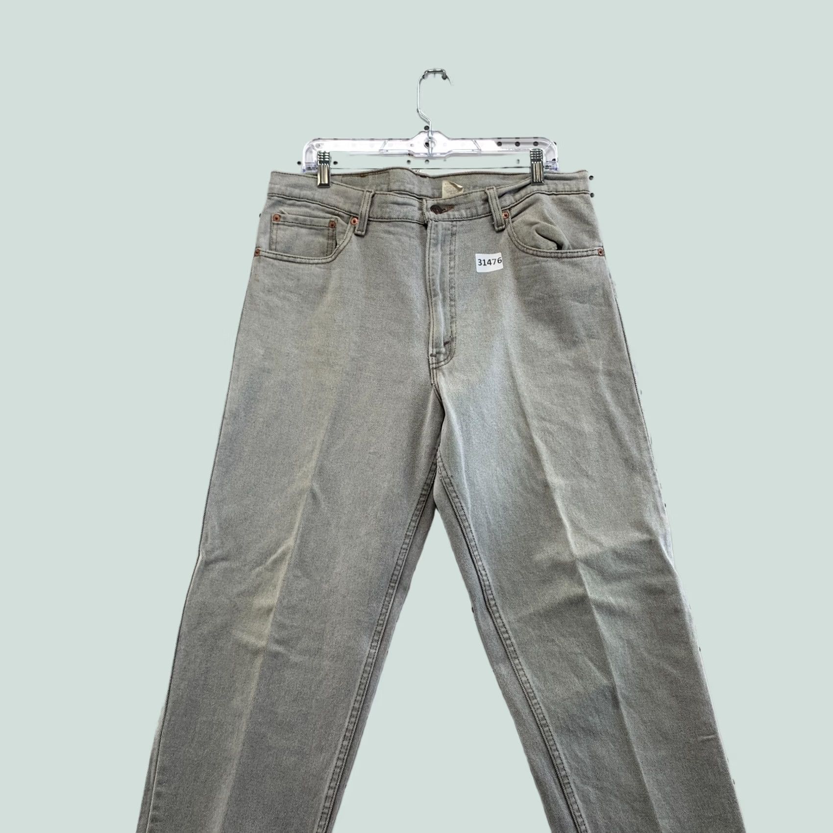 Levi's VINTAGE Levi's 550 Gray Denim Jeans Mens 35x31.5 Straight Made USA Jeans Size US 35 - 1 Thumbnail