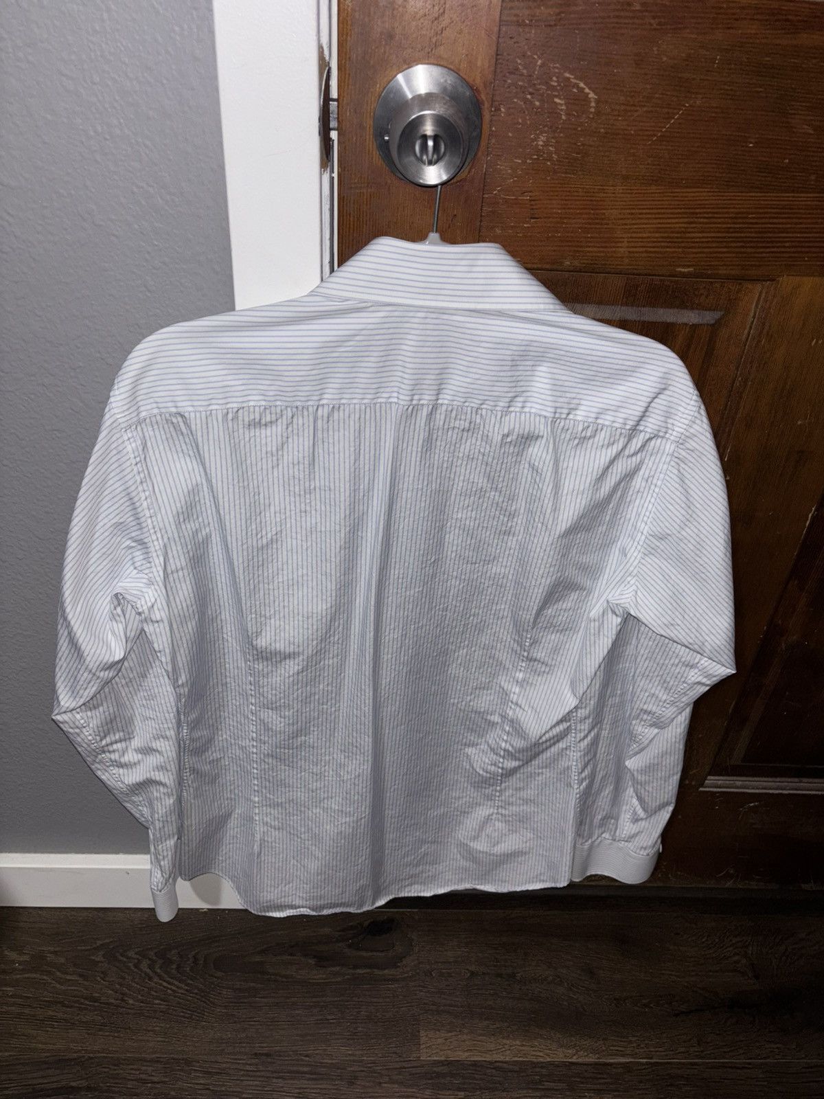 Louis Vuitton Louis Vuitton Men's White striped Long Sleeve Dress Shirt Size US L / EU 52-54 / 3 - 2 Thumbnail