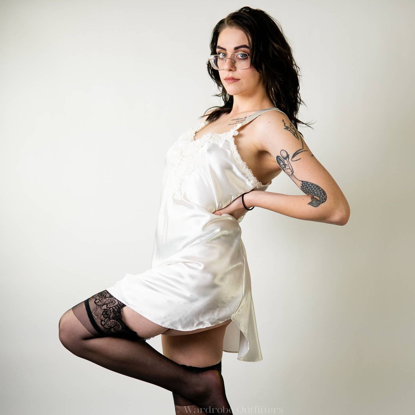 Vintage Vintage White Lace Lingerie Slip Dress Size ONE SIZE - 2 Thumbnail