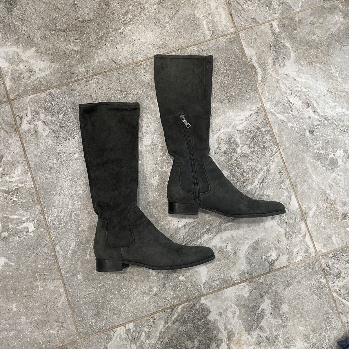 Prada VINTAGE PRADA 2000s SUEDE BOOTS SHOES HEELS HIGH OLD MONEY Size US 8.5 / IT 38.5 - 1 Thumbnail