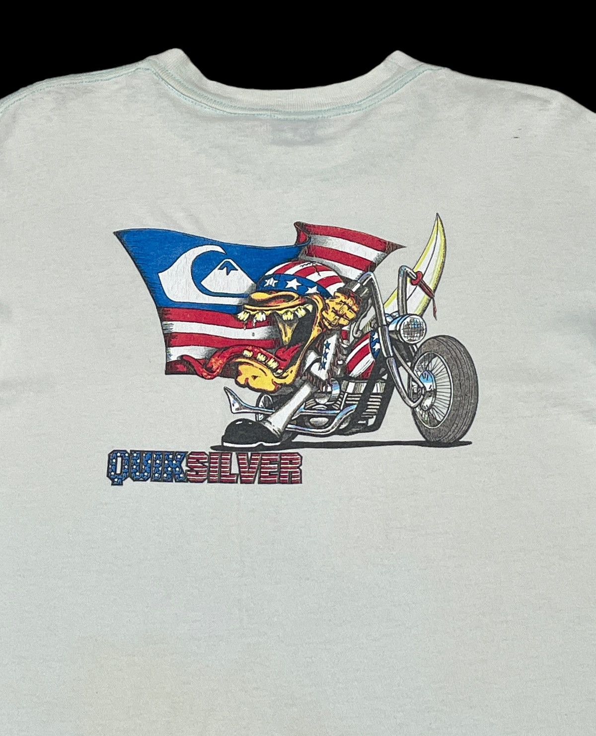 Quiksilver × Vintage Vintage Brand Quicksilver Made In Usa T-Shirt 1990s Size US M / EU 48-50 / 2 - 6 Thumbnail