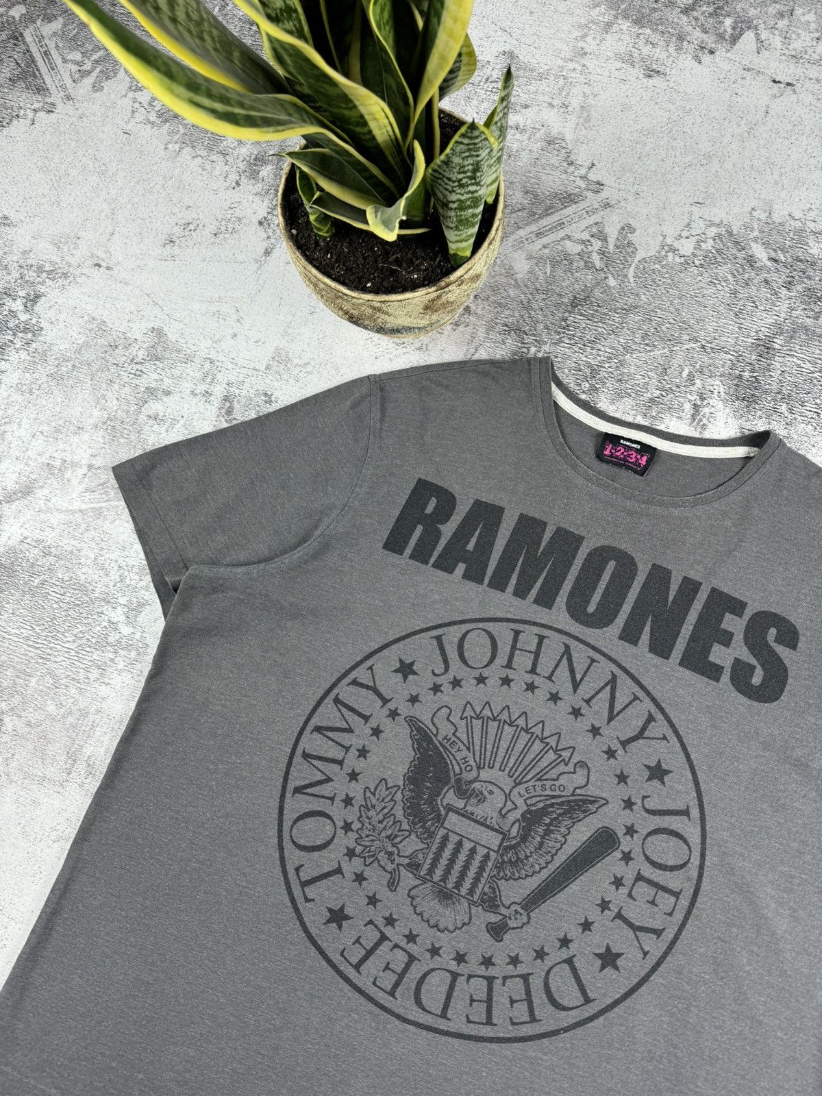 Band Tees Ramones Rock Punk Retro USA Big Logo Grey Men XXL T Shirt Tee Size US XXL / EU 58 / 5 - 4 Thumbnail