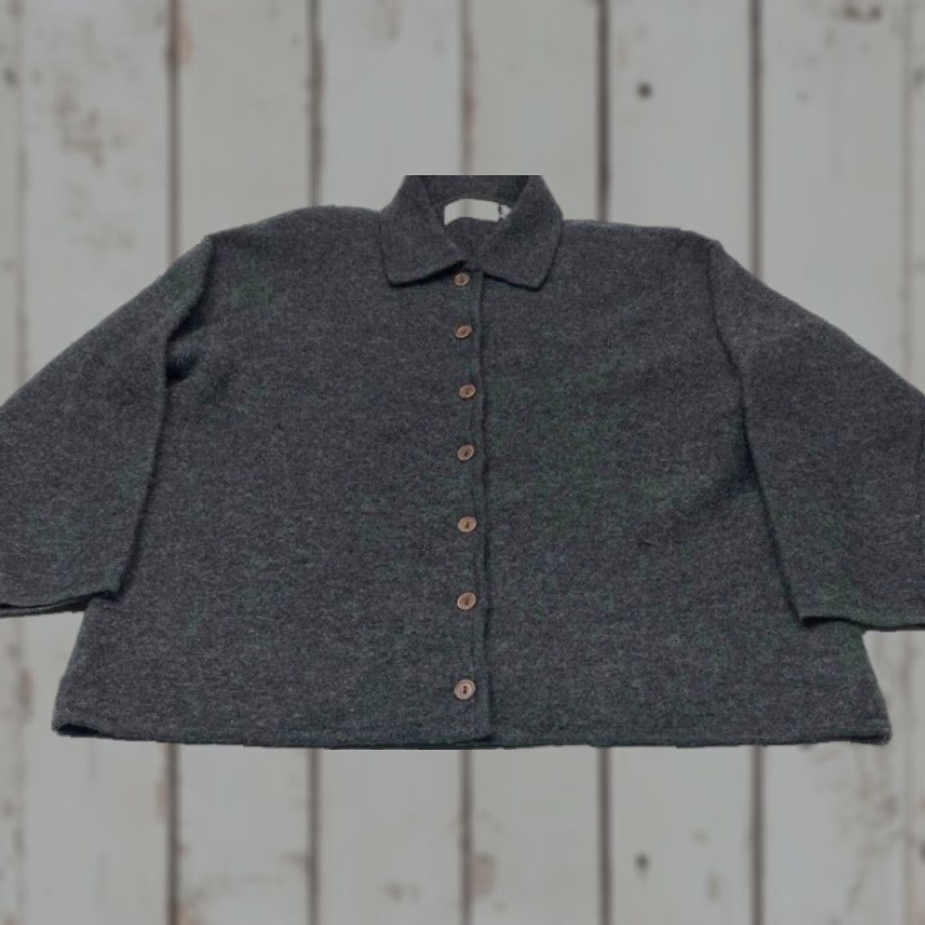 Liz Claiborne VINTAGE Liz Claiborne Elisabeth 100% Wool Jacket Gray Button Up Oversize Women's Size 2 Size XS / US 0-2 / IT 36-38 - 1 Thumbnail
