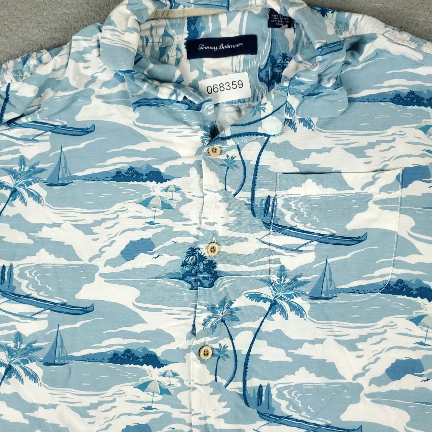 Tommy Bahama Tommy Bahama Shirt Mens Medium Blue Floral Rayon Hawaiian Button Up Size US M / EU 48-50 / 2 - 2 Thumbnail