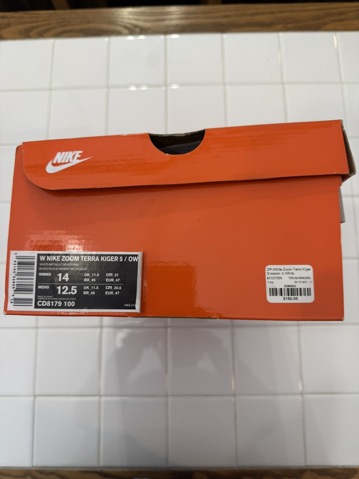 Nike × Off-White Off White x Nike Zoom Terra Kiger 5 - White/Metallic Silver Size US 12.5 / EU 45-46 - 6 Thumbnail