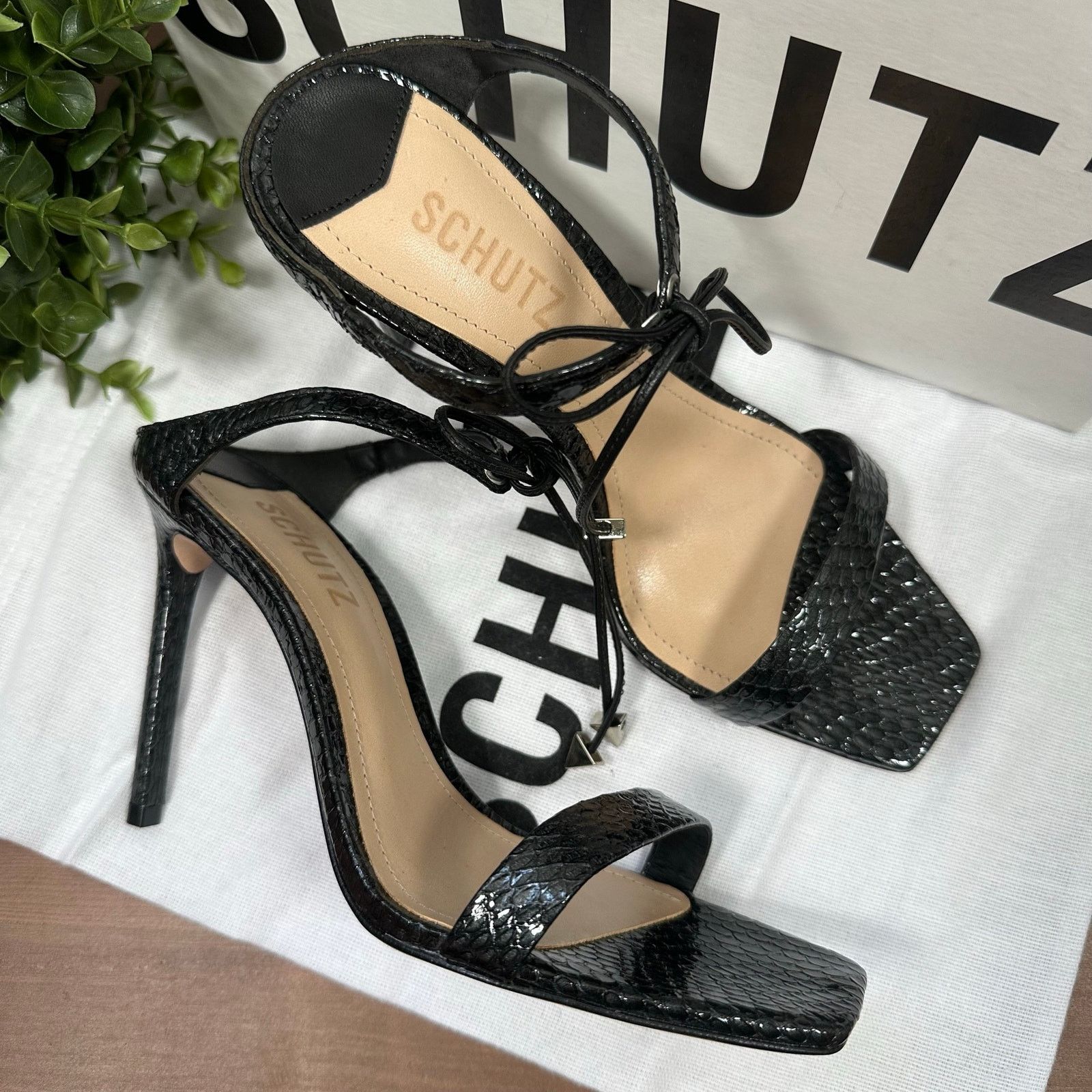 SCHUTZ Schutz Mavis Leather Heeled Mule Sandals Black Size 8.5 Size US 8.5 / IT 38.5 - 2 Thumbnail