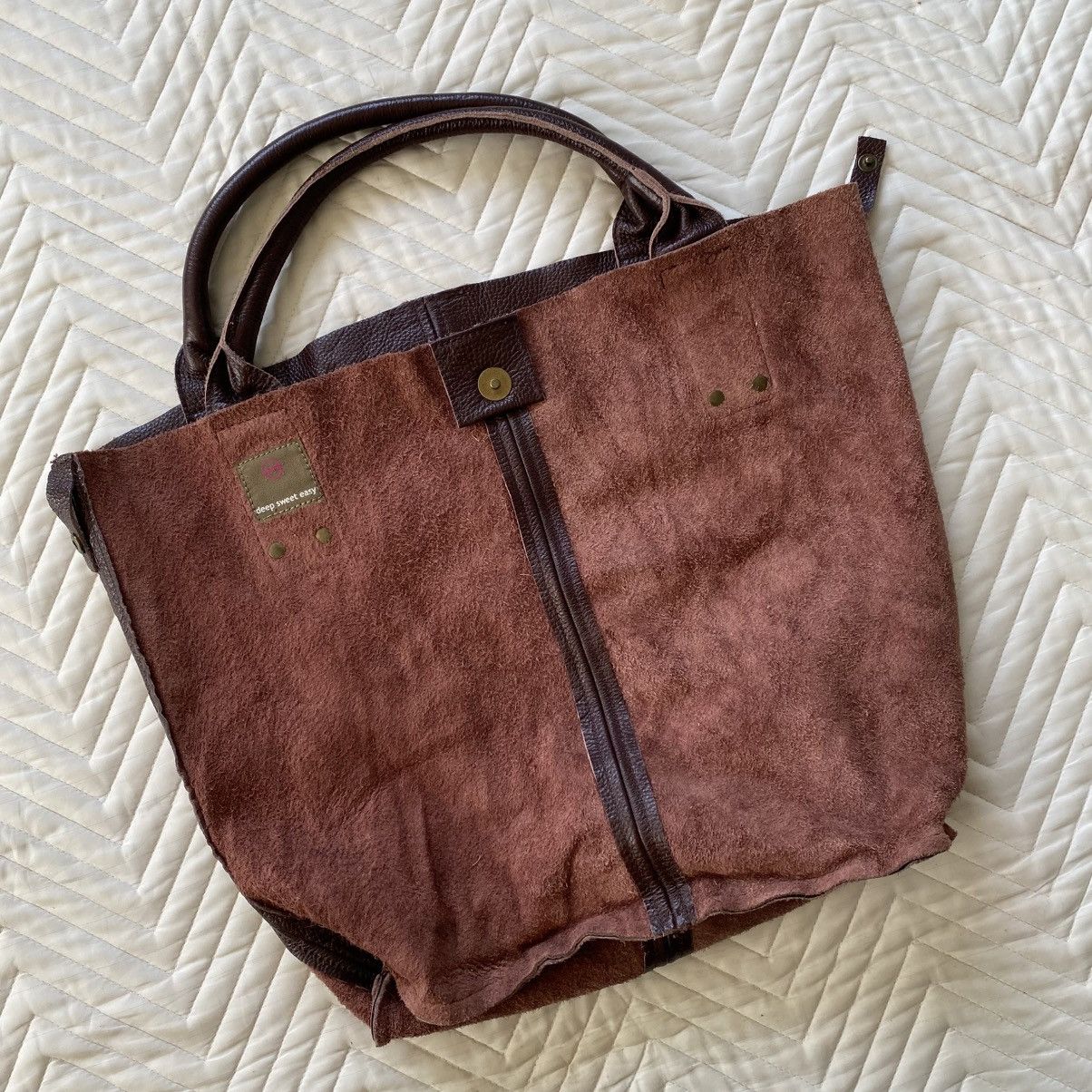 Japanese Brand Custom Made Denim Tote Bag– Vintage Patina Look Size ONE SIZE - 21 Thumbnail