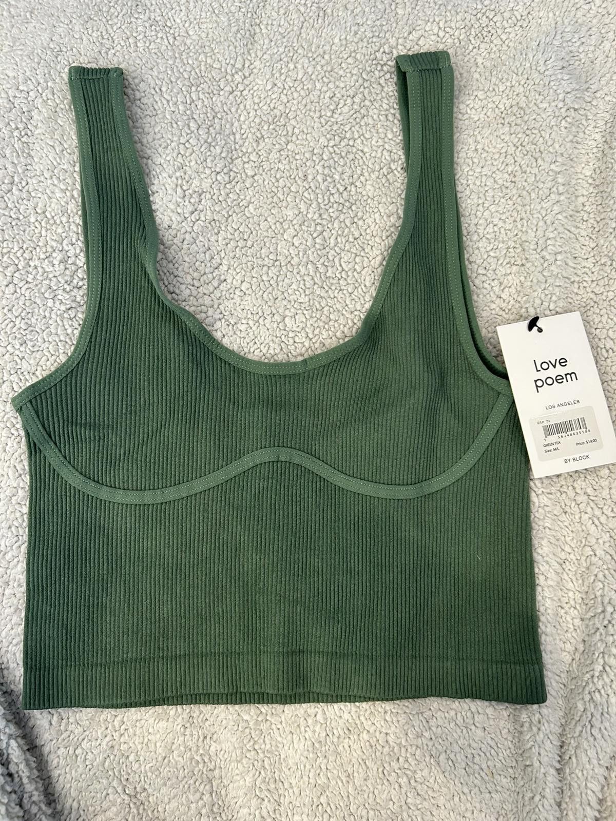 Other Love Poem Green Tea Ribbed Crop Tank Top Size S/M Size S / US 4 / IT 40 - 6 Thumbnail