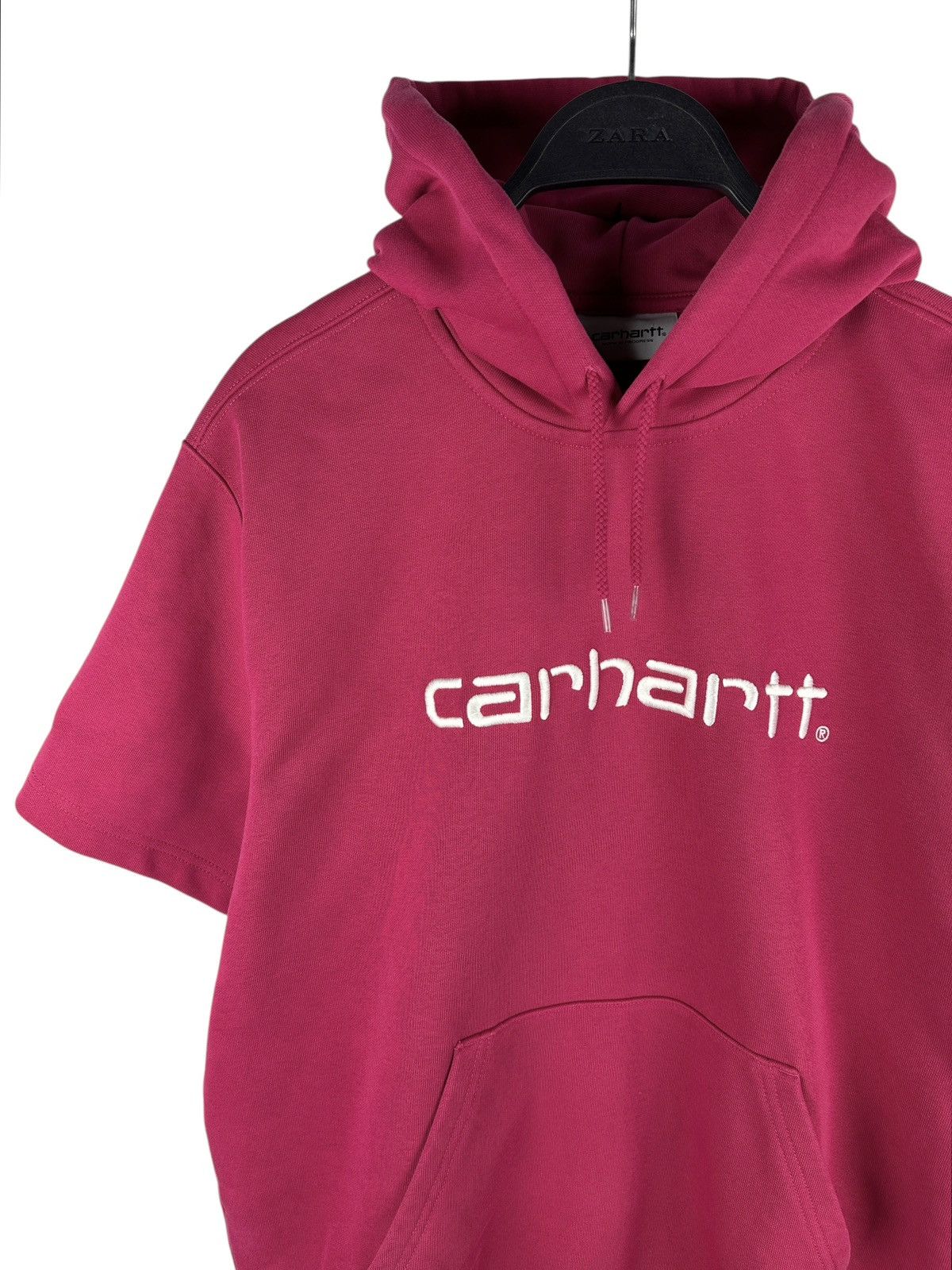 Carhartt Wip Carhartt WIP Embroidered Logo Pink Hoodie Short Sleeve Size US L / EU 52-54 / 3 - 2 Thumbnail