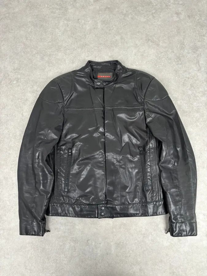 Prada AW2009 Prada Black Padded Leather Biker Jacket Size US M / EU 48-50 / 2 - 1 Thumbnail
