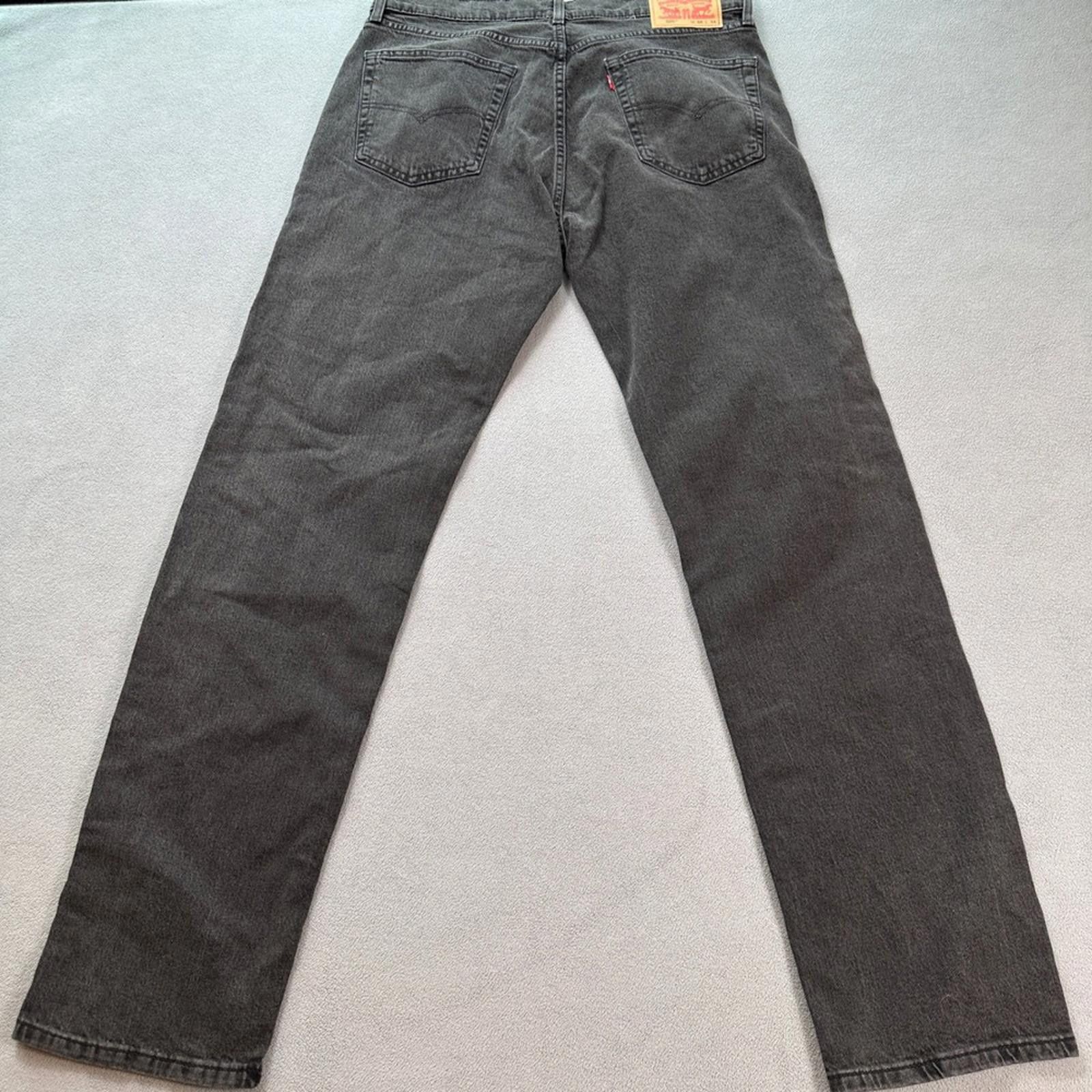 Levi's Levis 505 Mens Jeans 36x34 Grey Straight Leg Dark Rash High Size US 36 / EU 52 - 2 Thumbnail