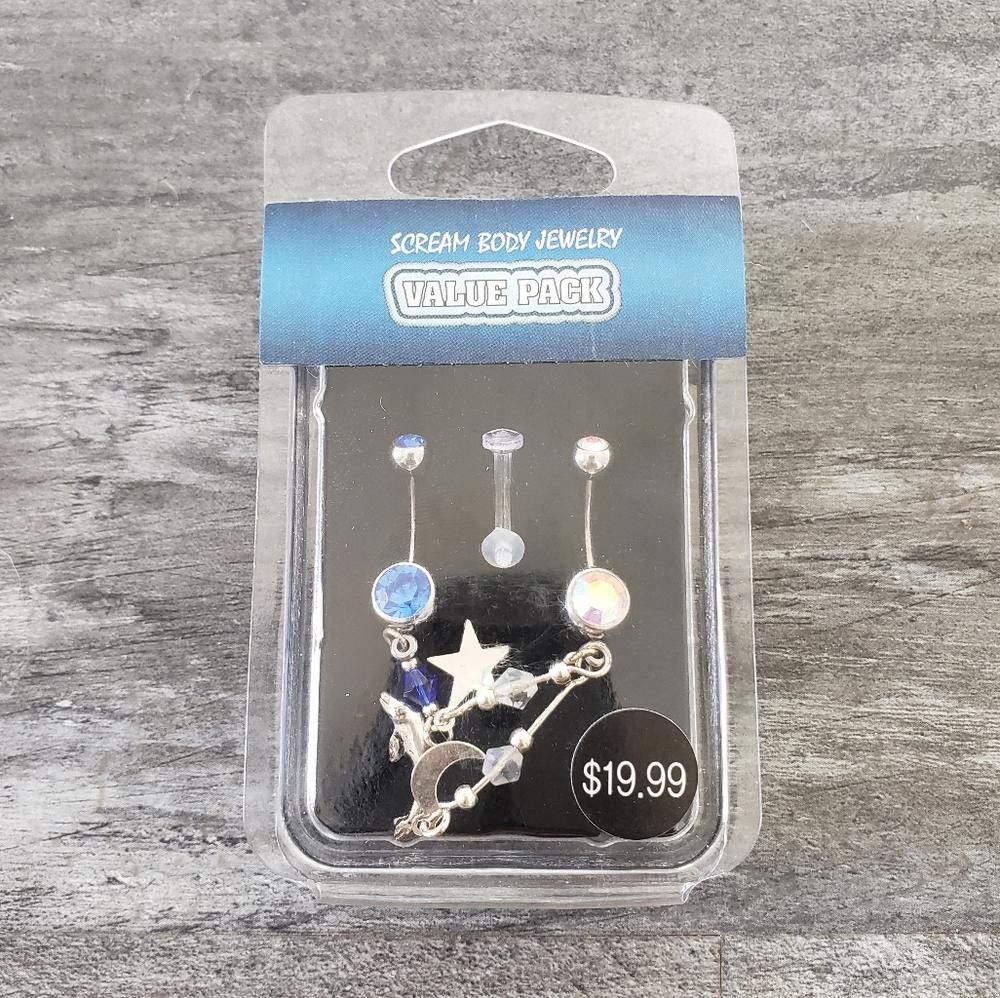 Designer Dolphin & Pink Moon Complimentary Navel Ring Size ONE SIZE - 1 Preview