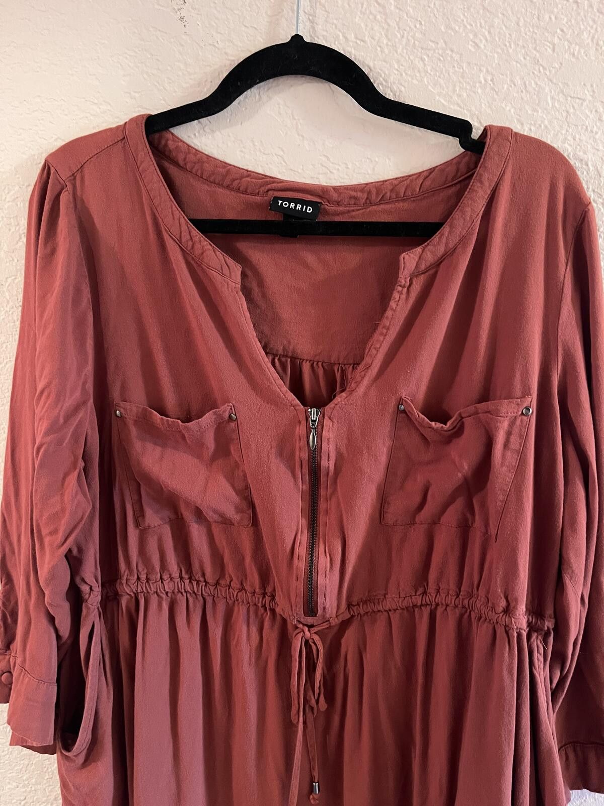 Other Torrid Rust Zip Front Drawstring Waist Dress Size XL / US 12-14 / IT 48-50 - 2 Thumbnail