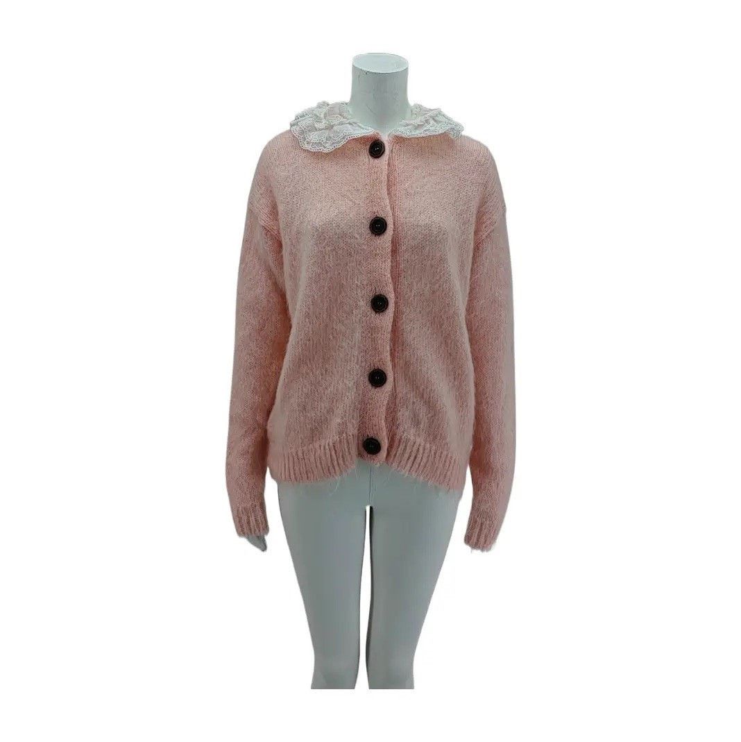 Miu Miu MiuMiu Pink Mohair Knit Cardigan Size S / US 4 / IT 40 - 1 Thumbnail