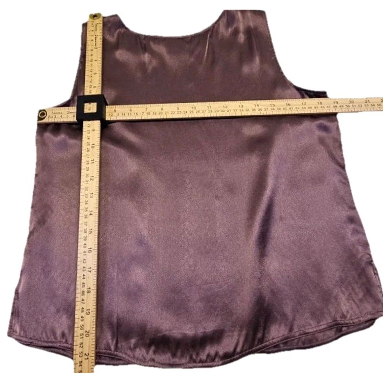 Vintage VINTAGE? No. 100% Silk Sleeveless Blouse Womens 12P Petite Mauve Shell Top Minimalist Classic Size XL / US 12-14 / IT 48-50 - 8 Thumbnail