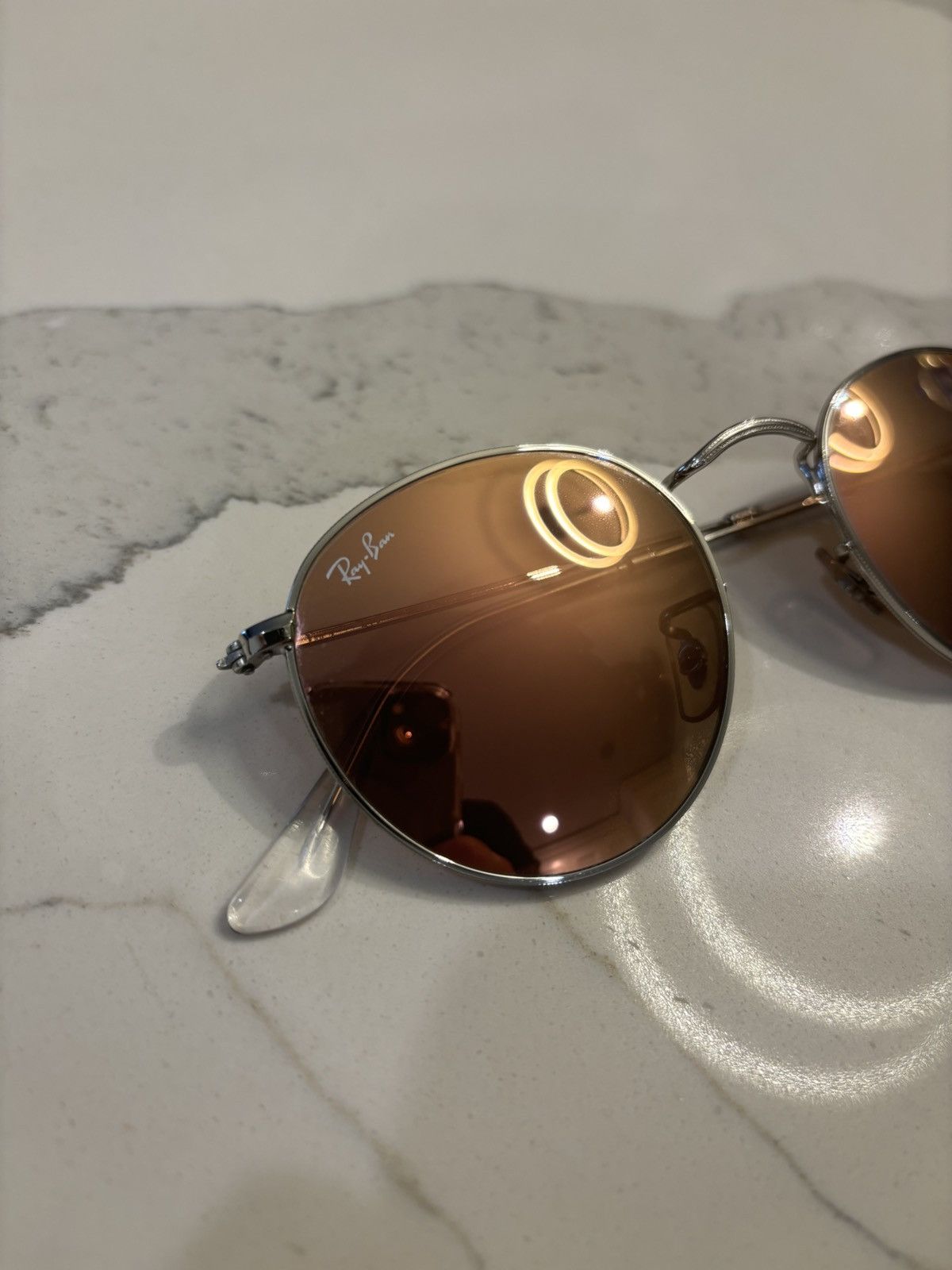 RayBan Ray Ban RB3447 Round Metal Polished Silver Size ONE SIZE - 3 Thumbnail
