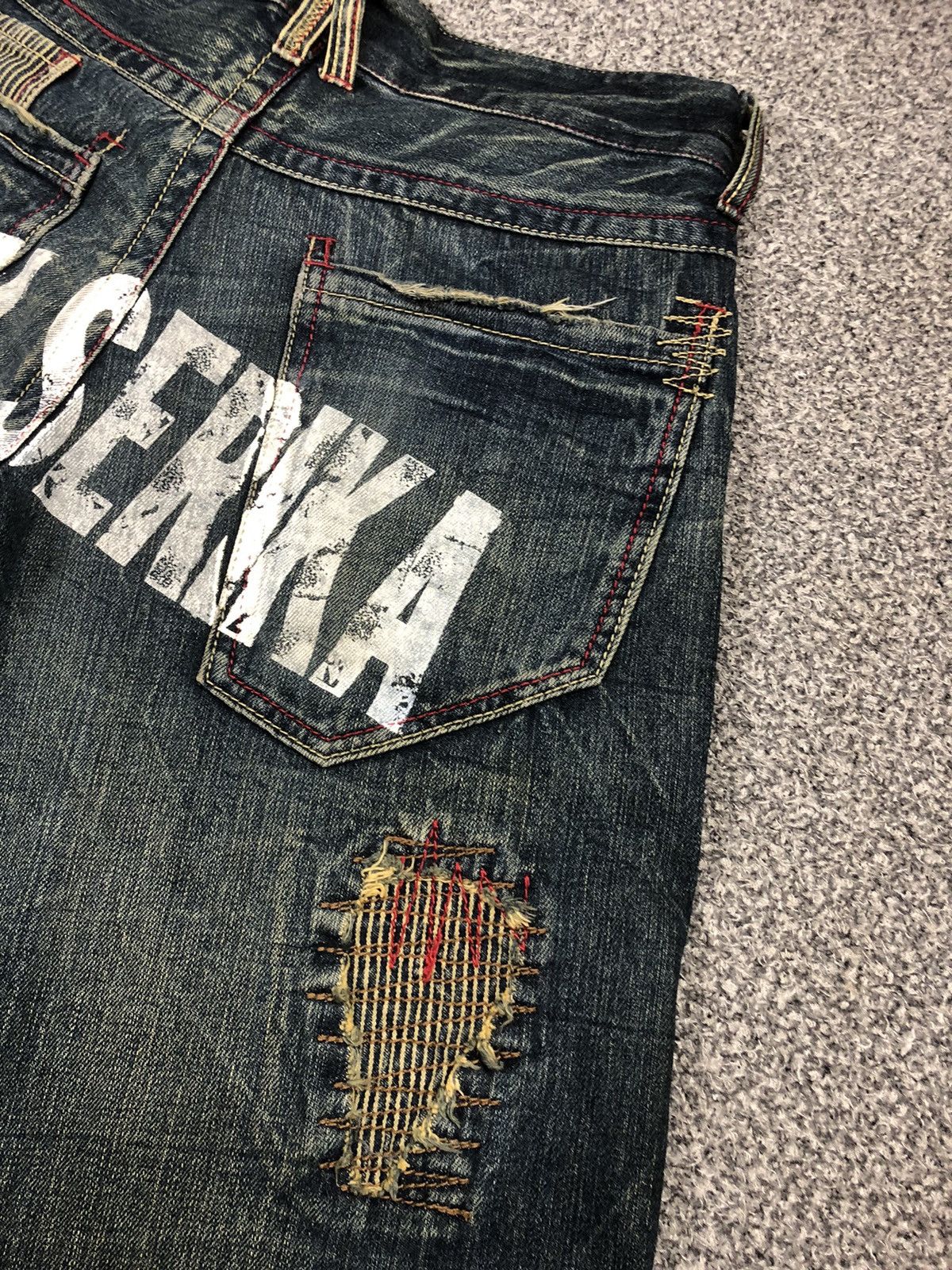 Japanese Brand Vintage Y2K Japanese Brands Jack Serika Sashiko Baggy Jeans Size US 31 - 6 Thumbnail
