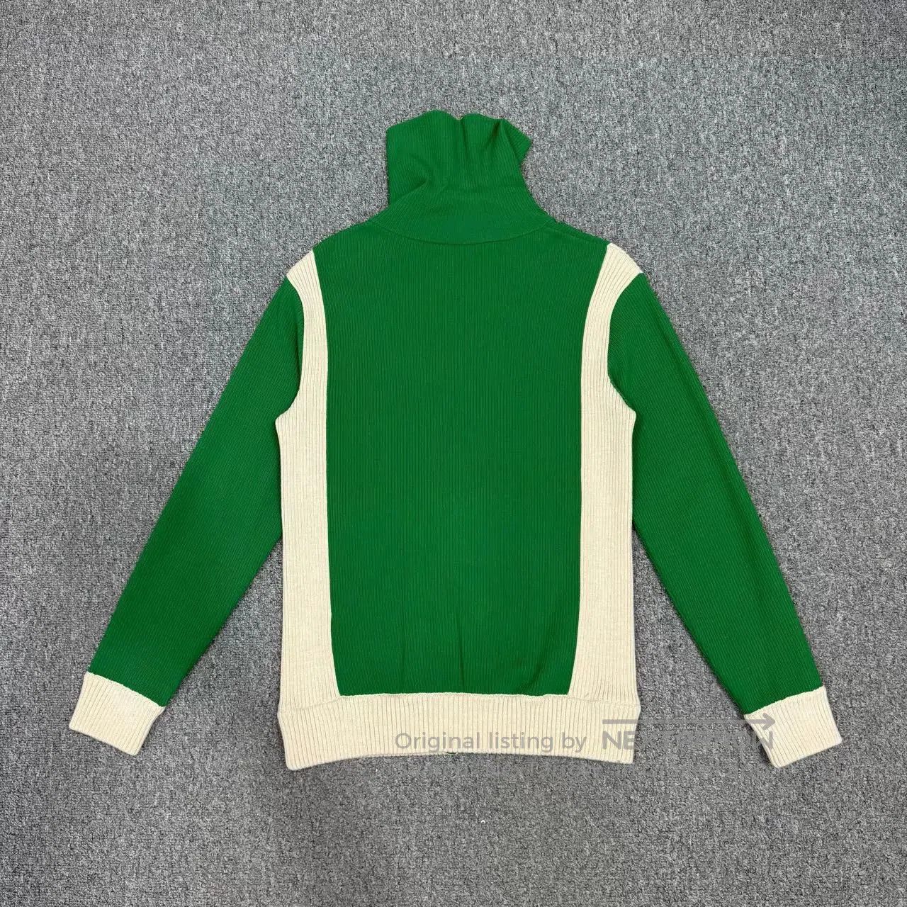 Valentino Valentino White Green Knit Zip Jacket. Size US M / EU 48-50 / 2 - 2 Thumbnail