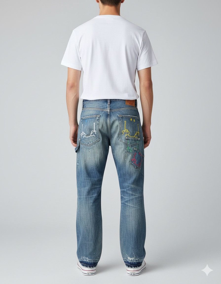 Japanese Brand 🔥Mr Men Little Miss Multipockets Distressed Denim Size US 30 / EU 46 - 1 Thumbnail