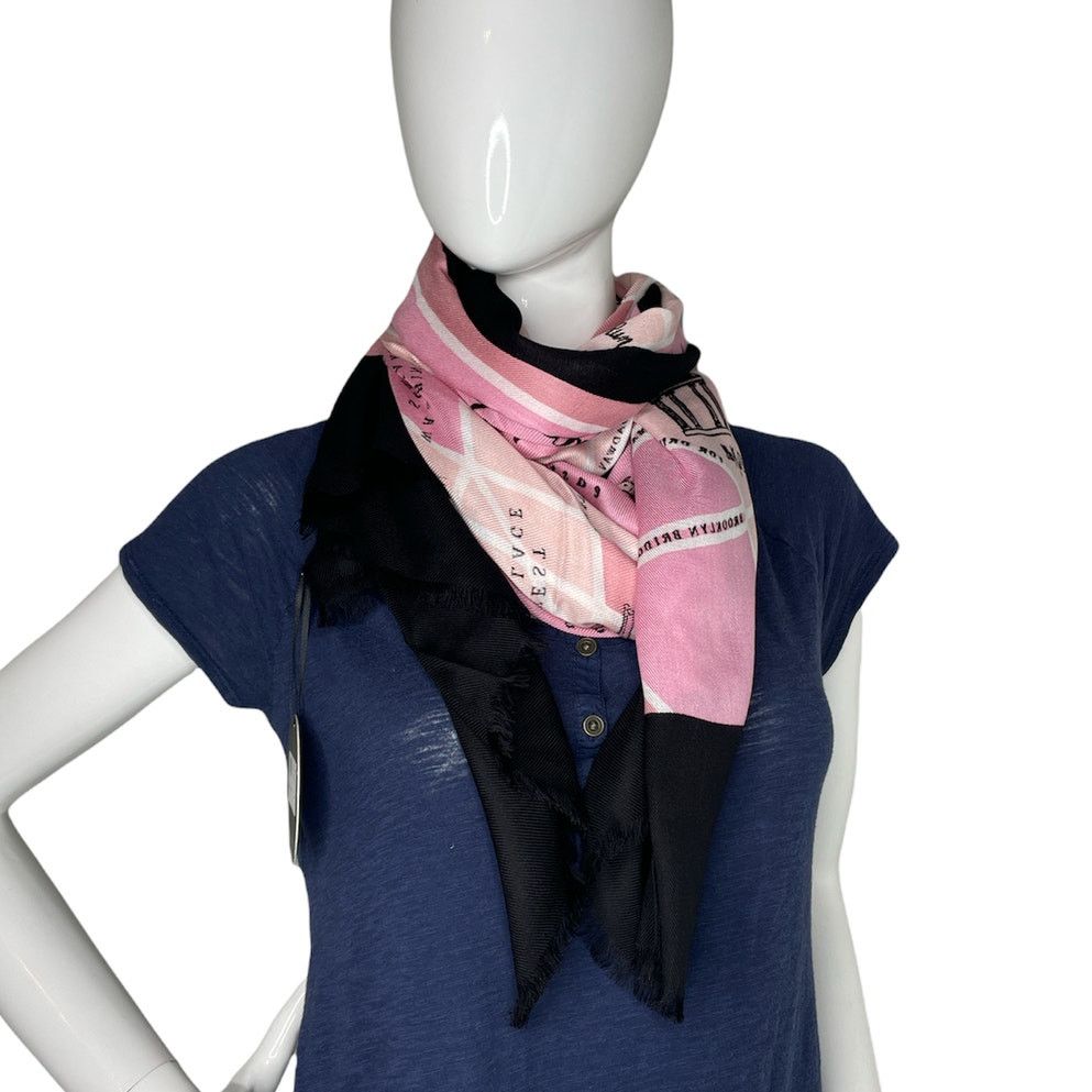 Kate Spade Kate Spade Manhattan Map Pink Majolica Oblong Scarf Size ONE SIZE - 1 Thumbnail