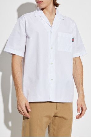 Gucci o1mt1gz0226 Regular Fit Cotton Shirt With Web In White Size US S / EU 44-46 / 1 - 3 Thumbnail