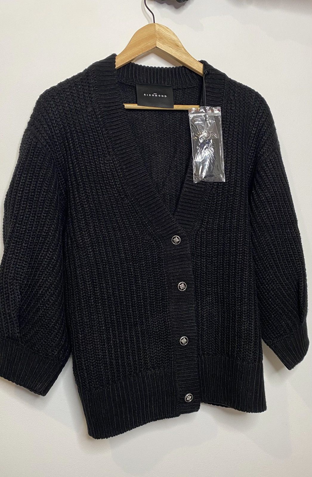 John Richmond Hohn Richmond Black Cardigan Size S / US 4 / IT 40 - 2 Thumbnail