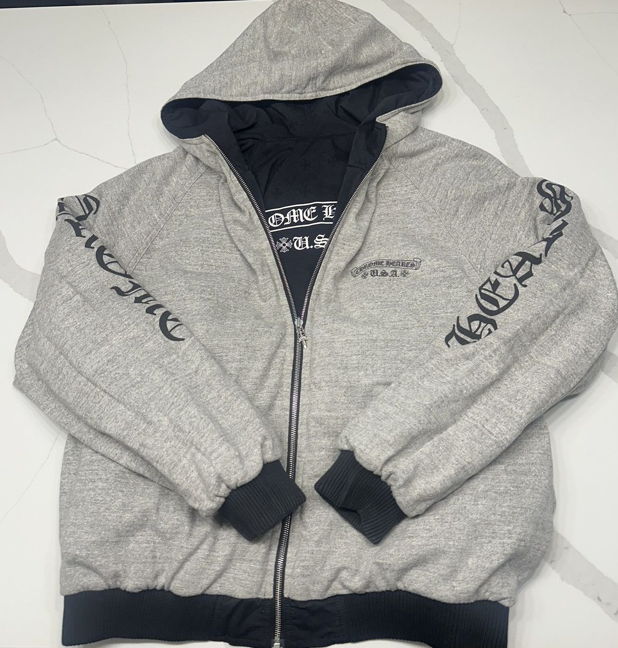 🔥Chrome Hearts Reversible Jacquard Nylon Puffy Jacket🔥