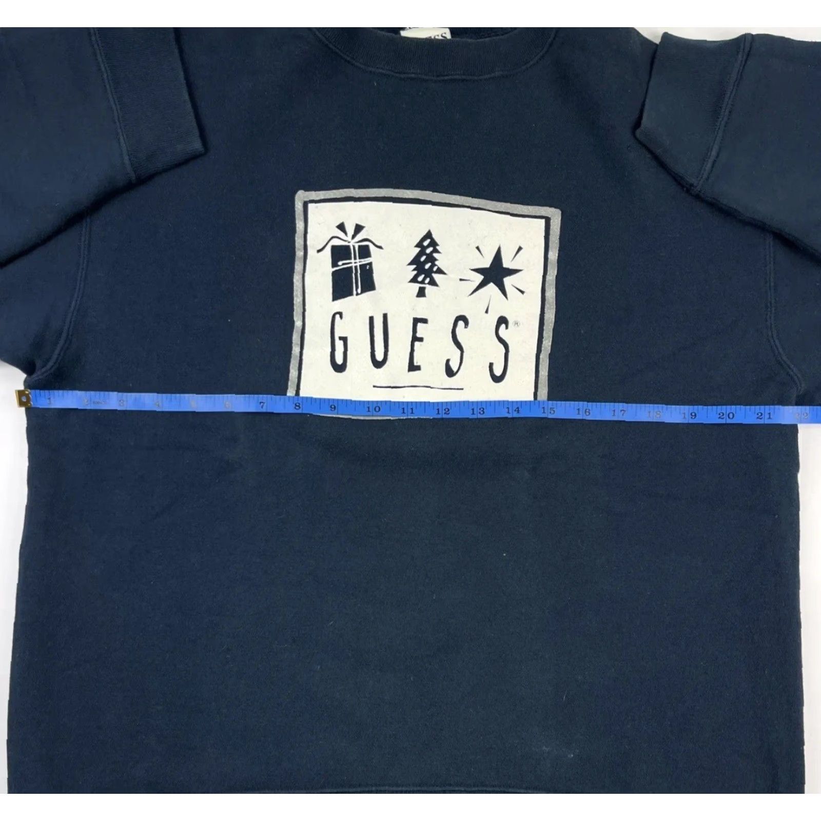 Guess VINTAGE Guess Sweatshirt Crewneck Pullover Unisex Adults One Size Navy Blue USA Flag 90s Classic Casual Christmas Theme Men's Womens Boys Girls Size US M / EU 48-50 / 2 - 4 Thumbnail