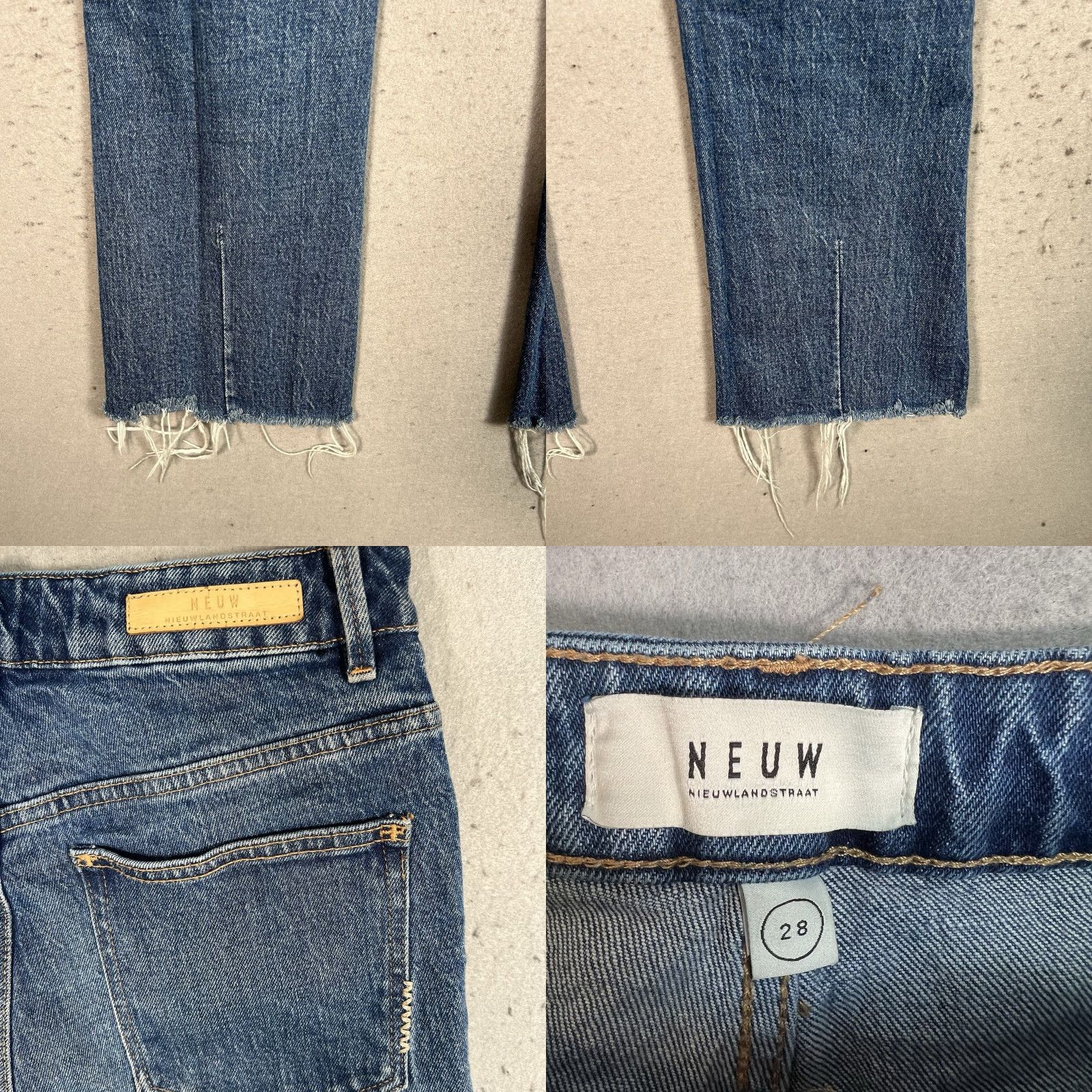 Vintage Neuw Jeans 28 Womens Blue Denim Marilyn CK Raw Hem Wide Flare Leg Size 28" / US 6 / IT 42 - 8 Thumbnail