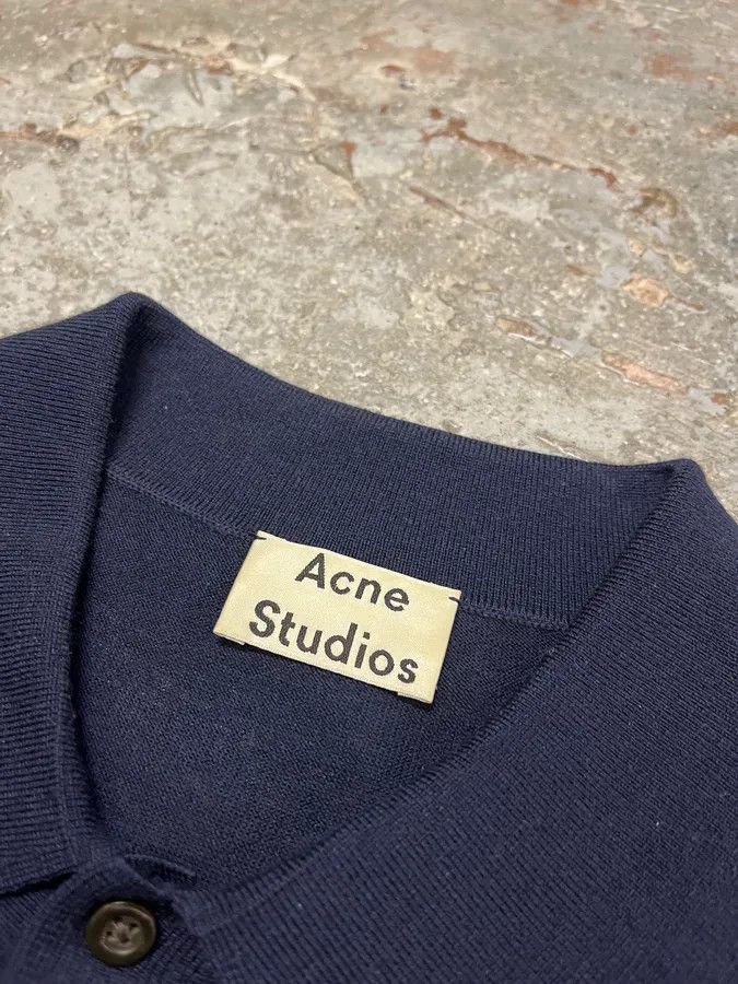 Acne Studios Acne Studios Navy Wool Polo Sweater Size US M / EU 48-50 / 2 - 8 Thumbnail