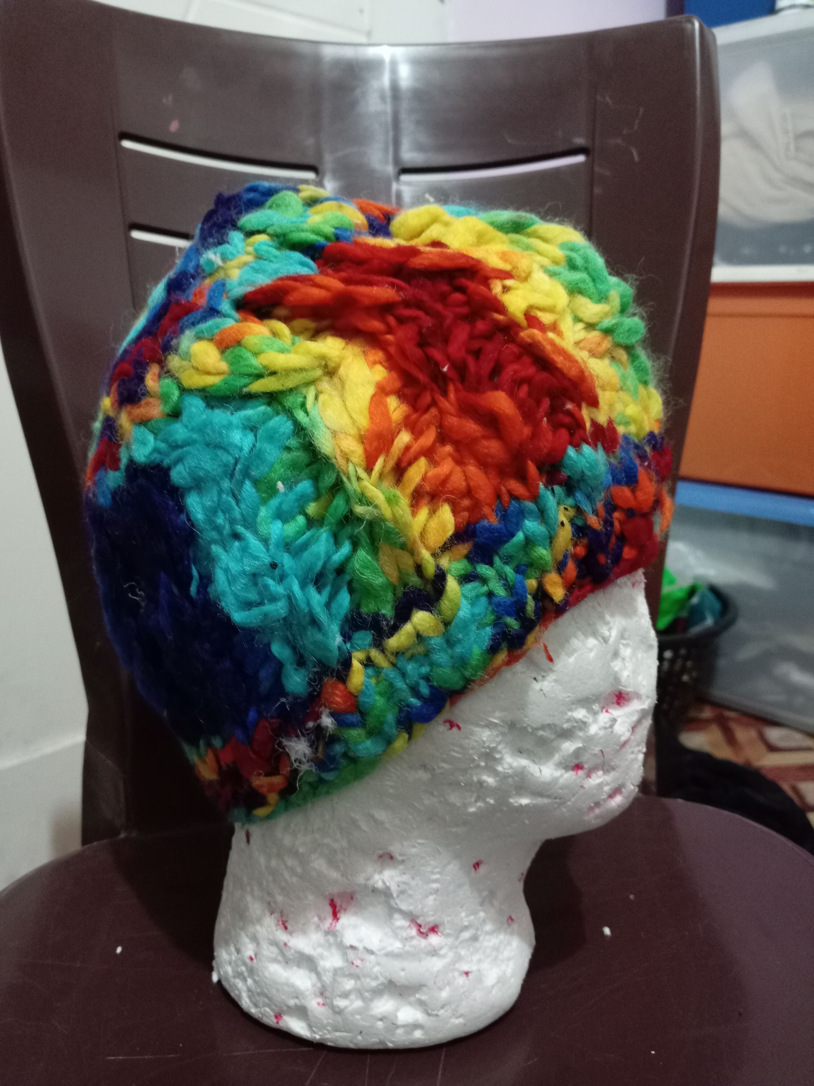 image of Vintage Rainbow Knit Style Beanie, Men's
