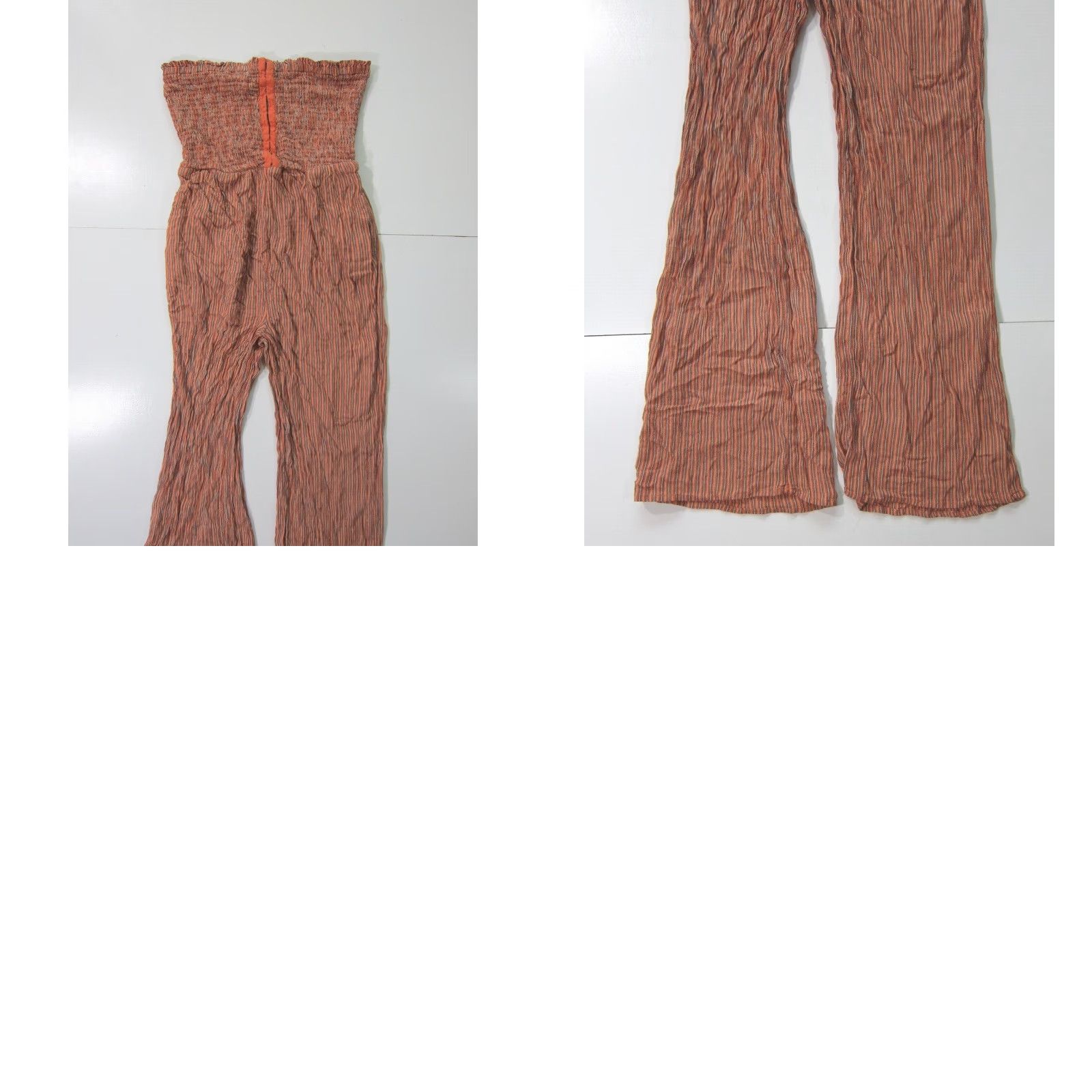Vintage VINTAGE Aeropostale 100% Rayon Orange Stripe Strapless Pocket Romper Jumper Women Small Size S / US 4 / IT 40 - 8 Thumbnail