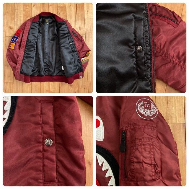Bape BAPE SHARK MA-1 Bomber Jacket a bathing ape Dark Red Size US S / EU 44-46 / 1 - 7 Thumbnail