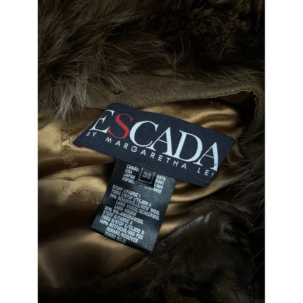 Escada Escada Wool Coat with Red Fox Fur Size: 38 Size S / US 4 / IT 40 - 5 Thumbnail
