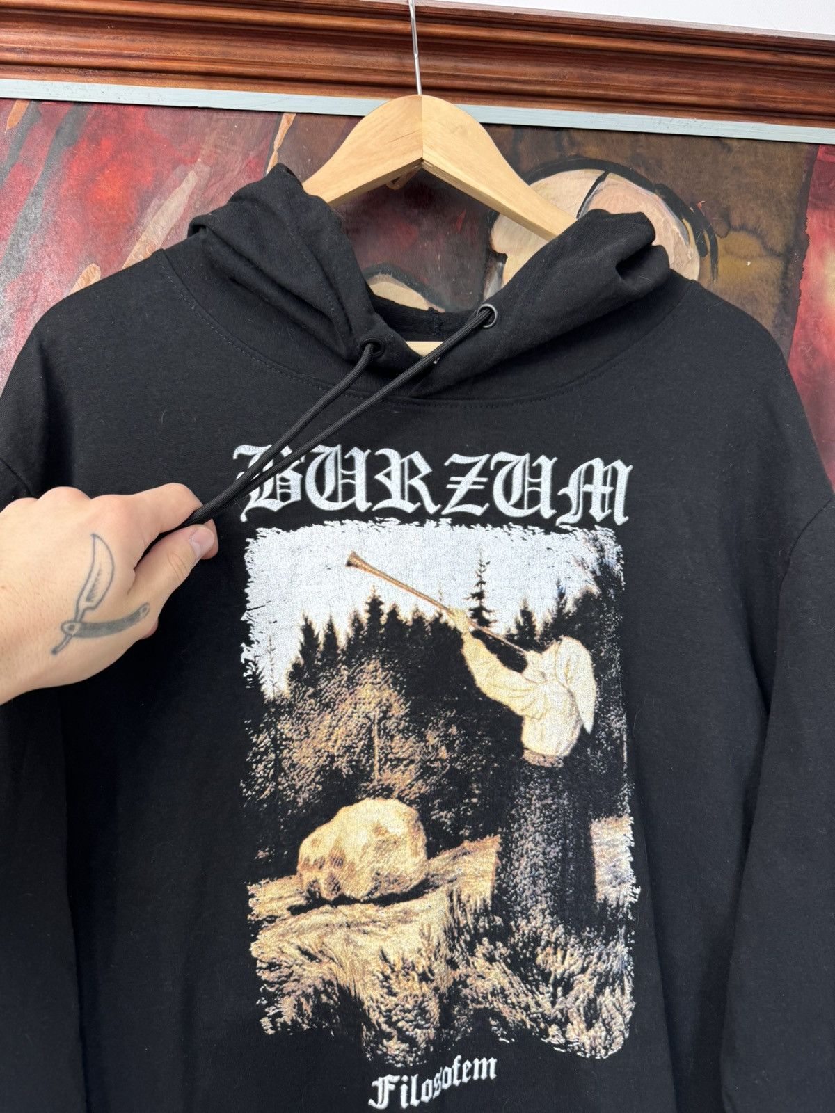 Burzum Filosofem Black Metal Hoodie Rare Print Vintage