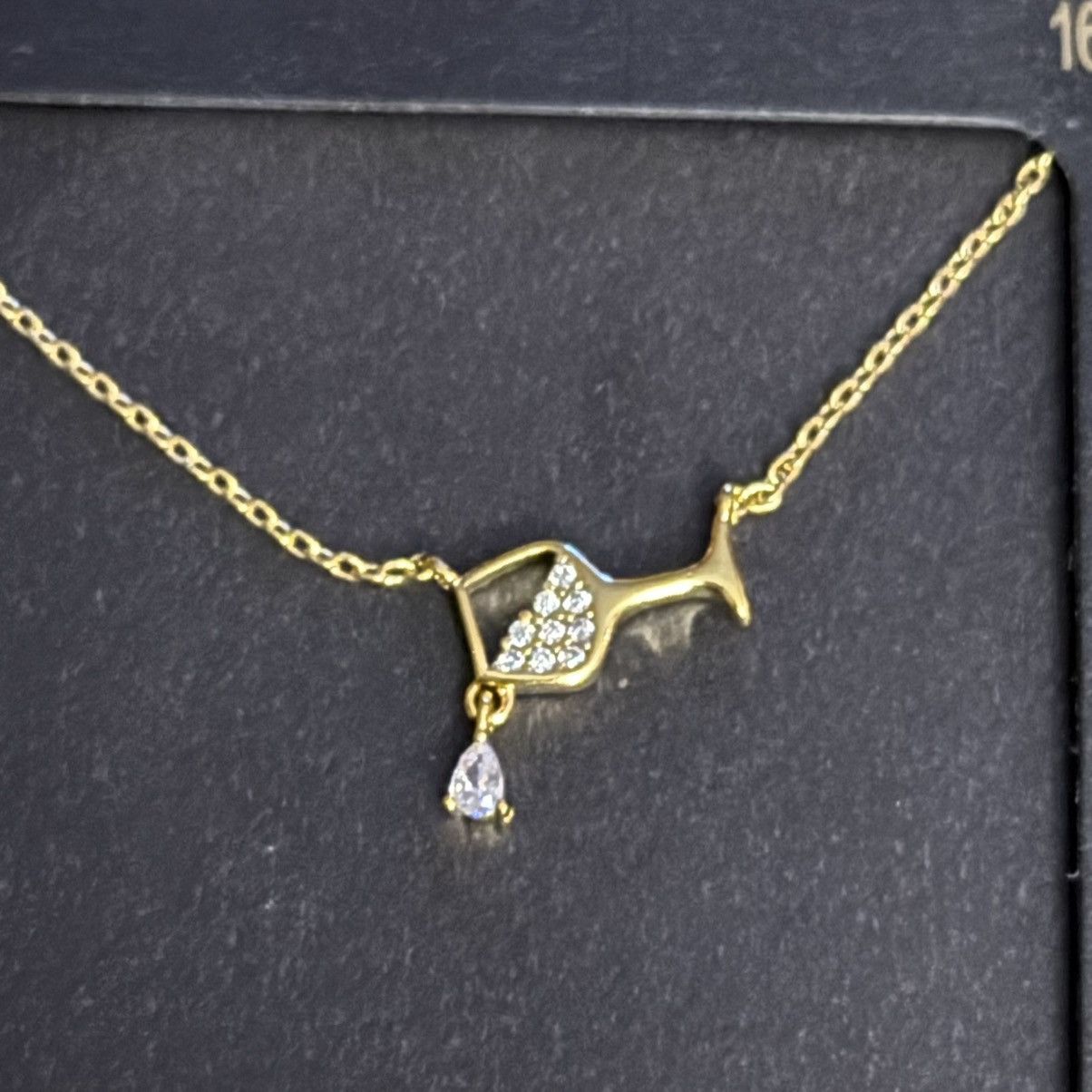 Other Secret Box 14K gold dipped CZ spilling of wine necklace Size ONE SIZE - 2 Thumbnail