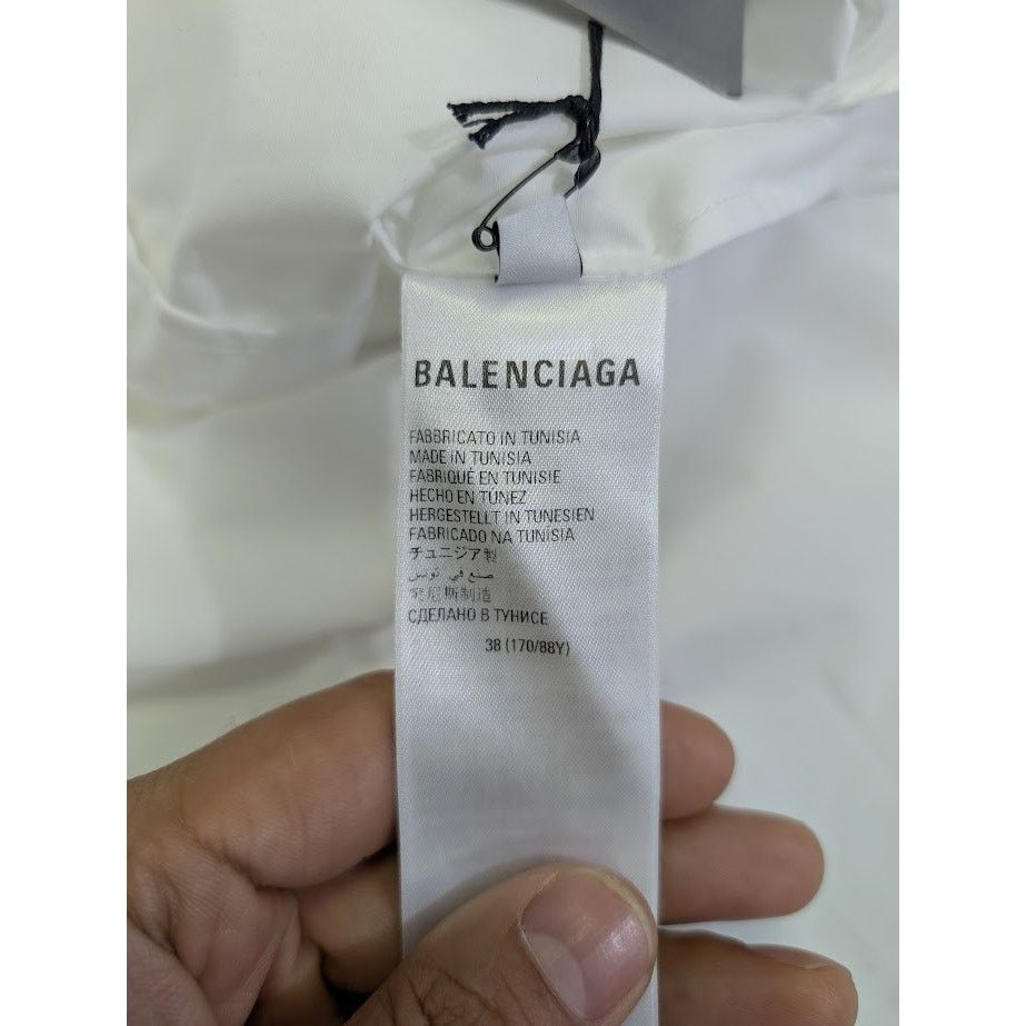 Balenciaga o1rshd1 Q:2 / Technical Poplin S/S Large Fit Shirt in White Size US S / EU 44-46 / 1 - 13 Thumbnail