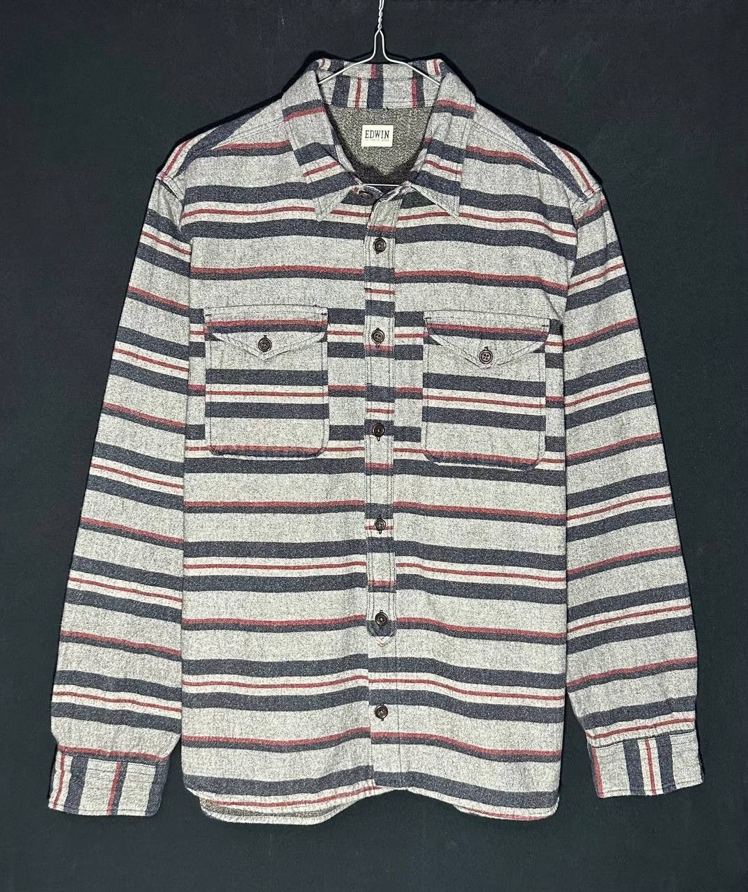 Edwin × Japanese Brand Edwin Loggerhead Long Sleeve Shirt Workwear Aztec striped Size US L / EU 52-54 / 3 - 1 Thumbnail