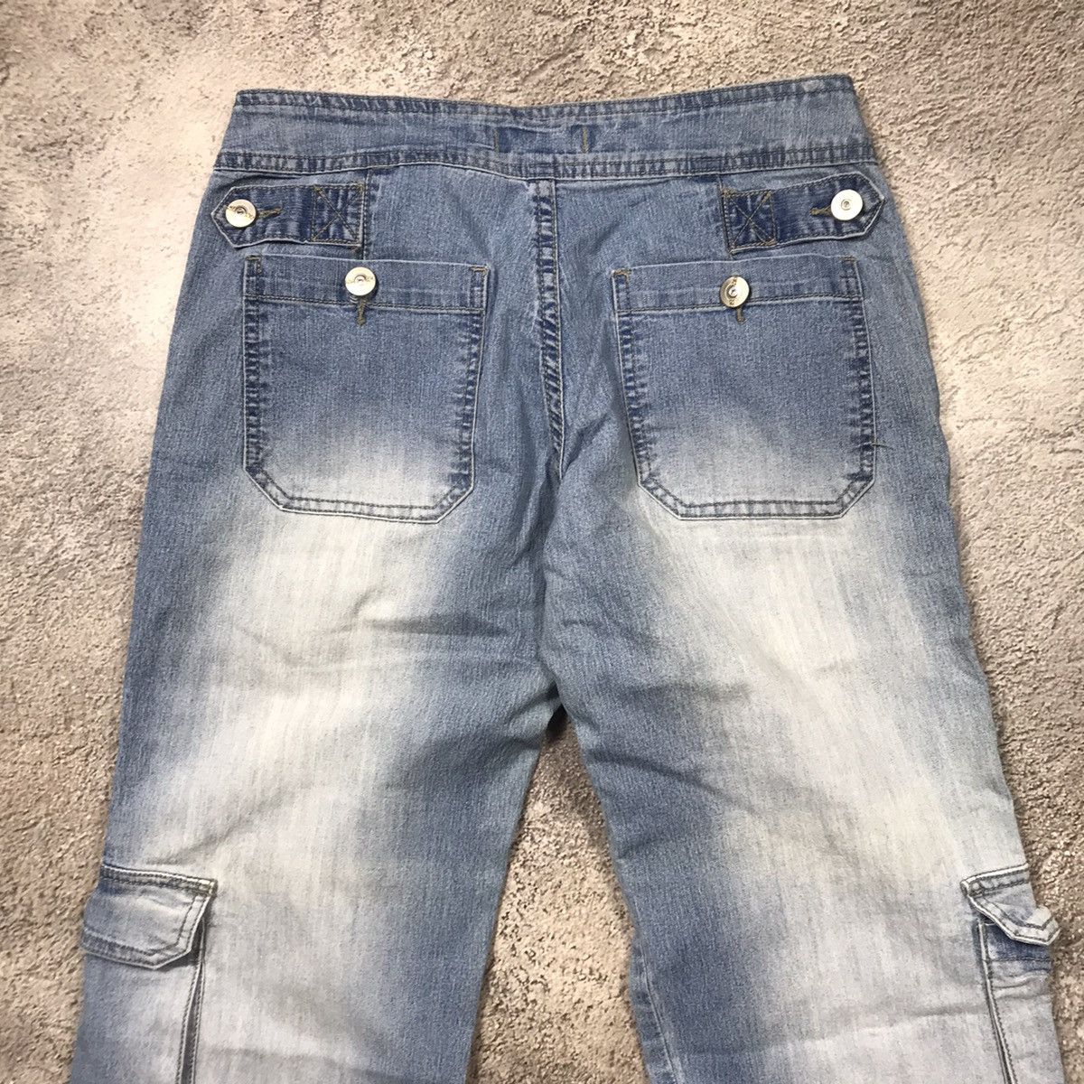 Vintage Y2K Baggy Distressed Cargo Jeans Flared Skate Streetwear 28 Size 28" / US 6 / IT 42 - 6 Thumbnail