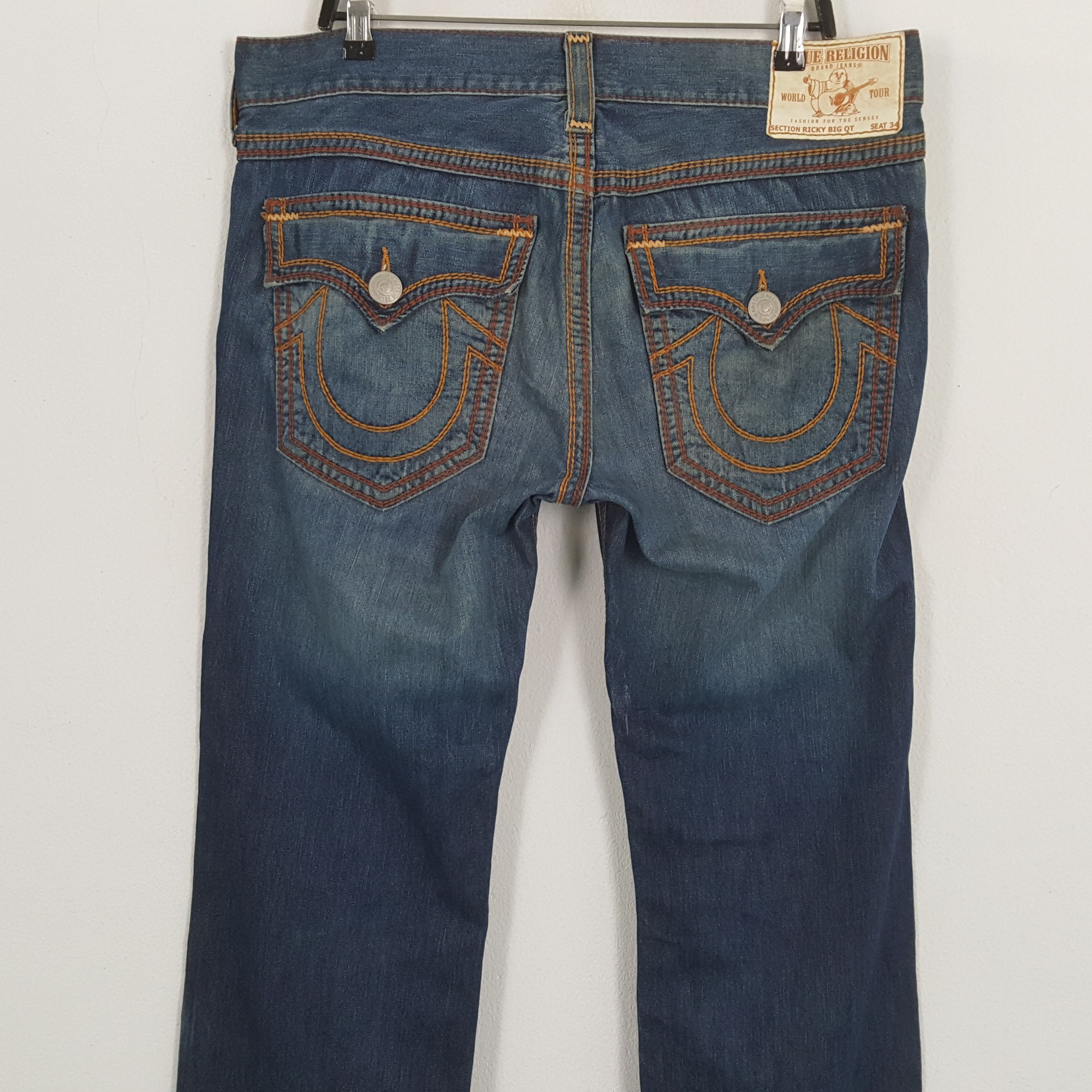 True Religion × Vintage TRUE RELIGION World Tour Streetwear Style Jeans Size US 37 - 2 Thumbnail