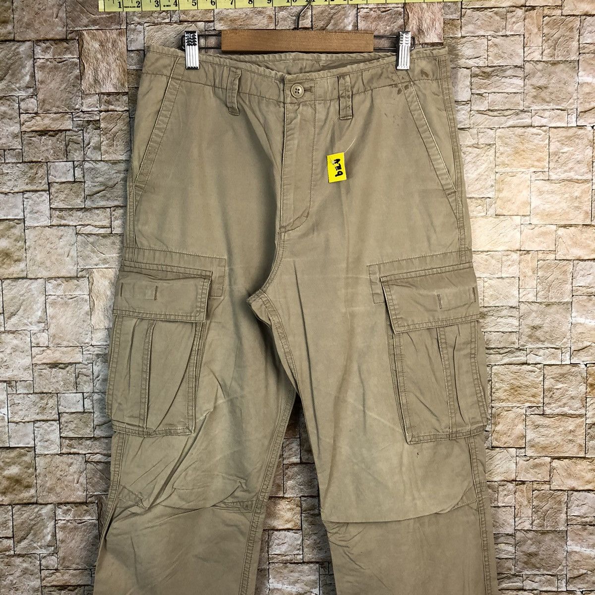 Japanese Brand Top Valu Brown Cargo Multipocket Pants #A719 Size US 32 / EU 48 - 5 Thumbnail