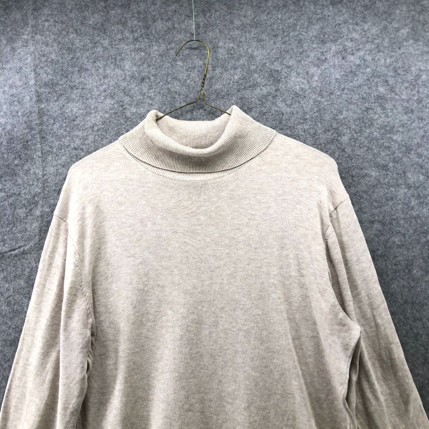 H&M H&M Mens Sweater Pullover Turtleneck Long Sleeve Lightweight Cotton Knit M Beige Casual Fall Winter Size US M / EU 48-50 / 2 - 3 Thumbnail