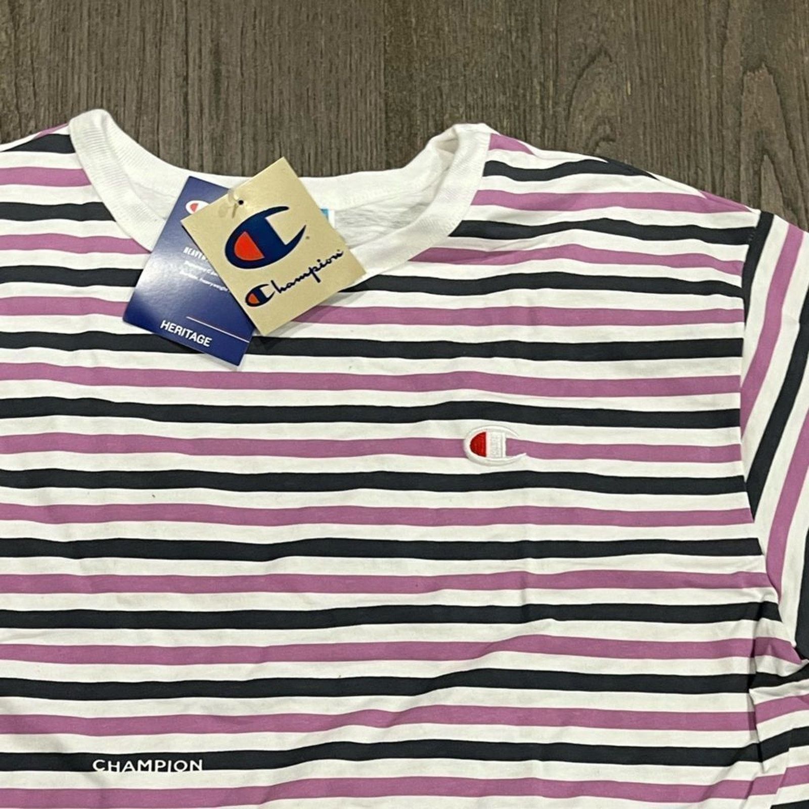 Champion NWT Champion Black Pink Striped Crop Top - Size XL Size XL / US 12-14 / IT 48-50 - 2 Thumbnail
