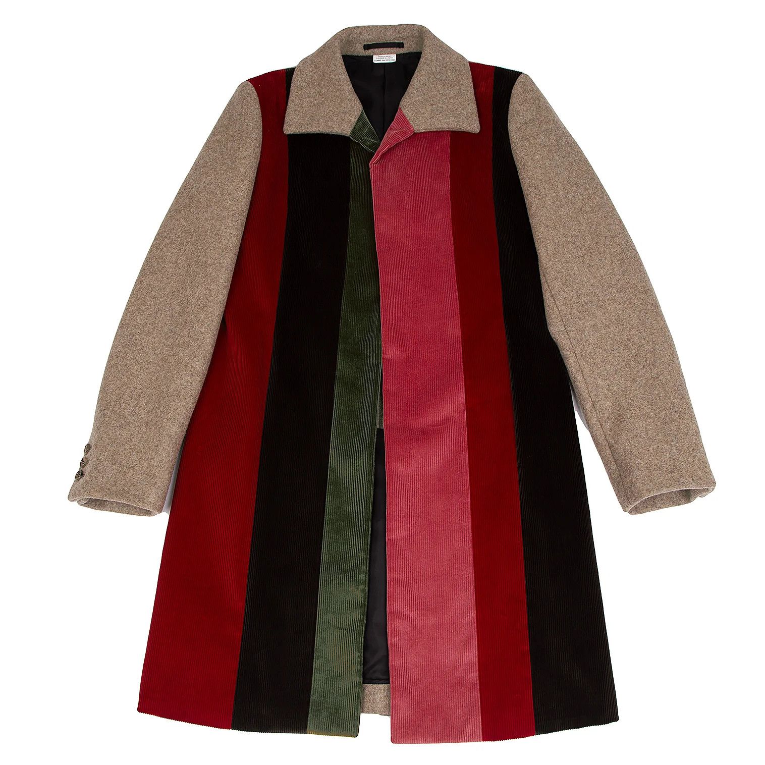 Comme des Garcons Homme Plus Front Corduroy Panel Compressed Wool Coat Multi Size M Size US M / EU 48-50 / 2 - 1 Thumbnail