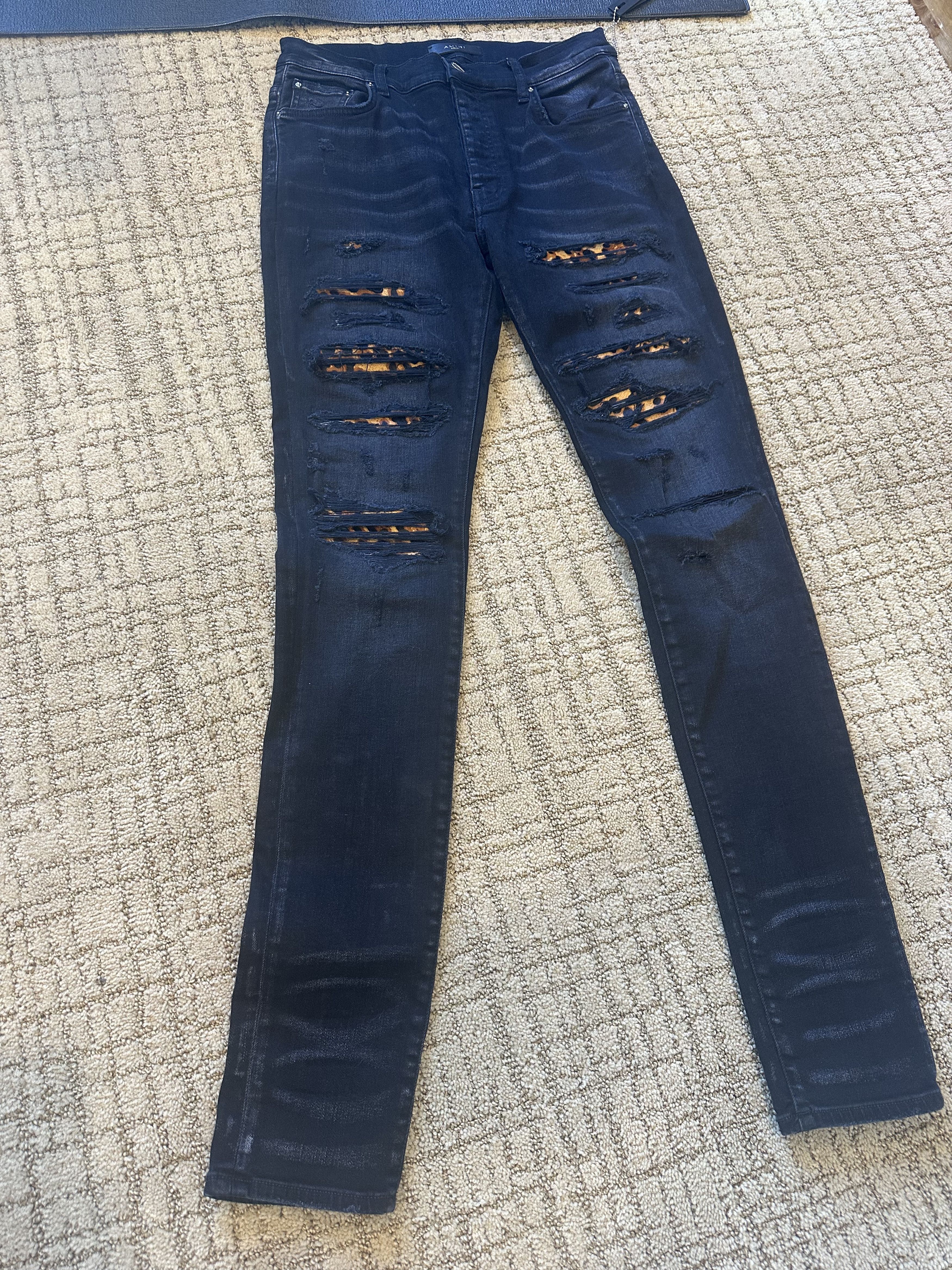 Amiri Amiri Leopard Black Jeans Size US 32 / EU 48 - 1 Thumbnail