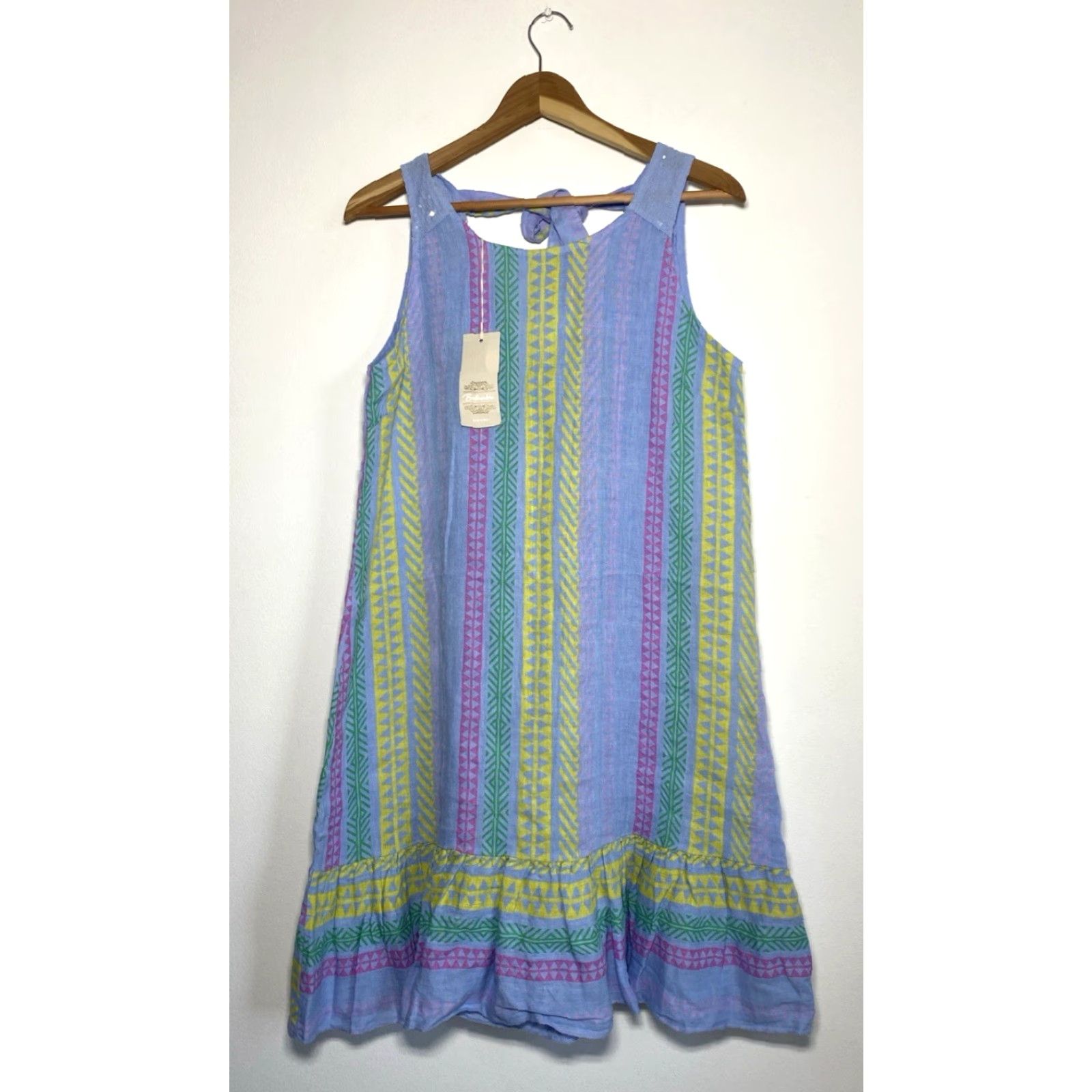 Vintage NWT Bellambra Sundress Striped Linen Midi Dress Made in Italy S Womens Size S / US 4 / IT 40 - 3 Thumbnail