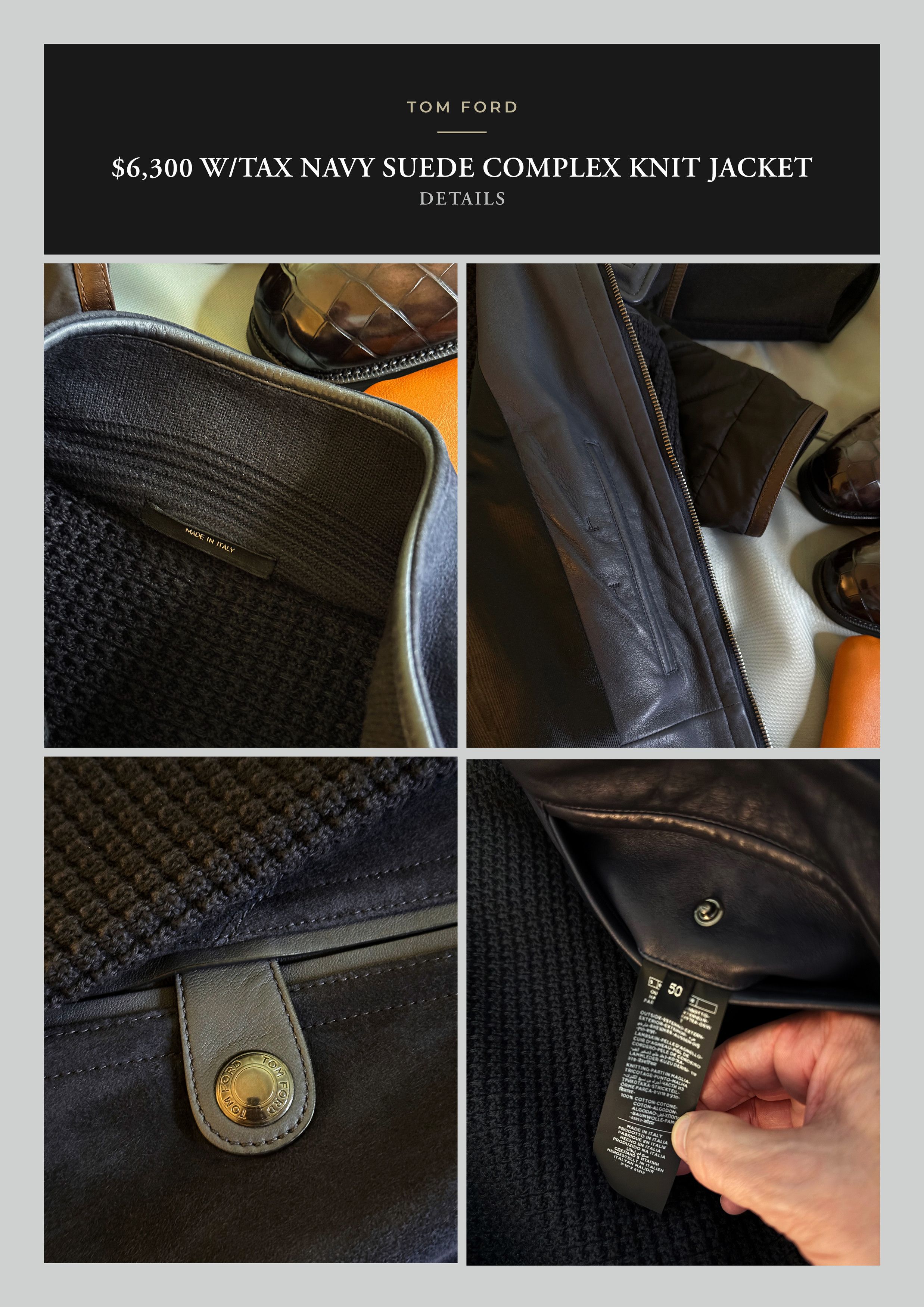 Tom Ford Ultimate TOM FORD $6,300 w/tax Suede Complex Waffle Knit Size US M / EU 48-50 / 2 - 17 Thumbnail